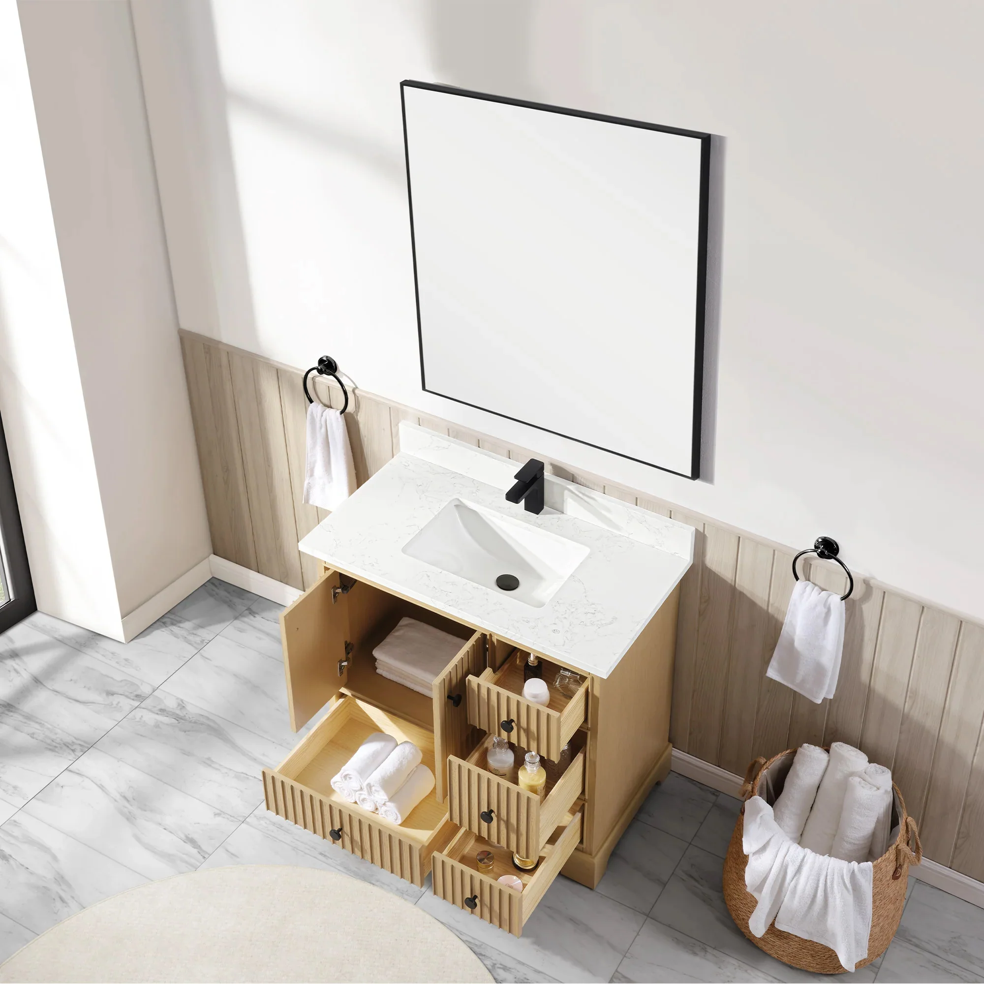 Ligne Ritmo Modern Vanity - Fluted (24"-72") 50 Ligne Ritmo Modern Vanity - Fluted (24"-72")
