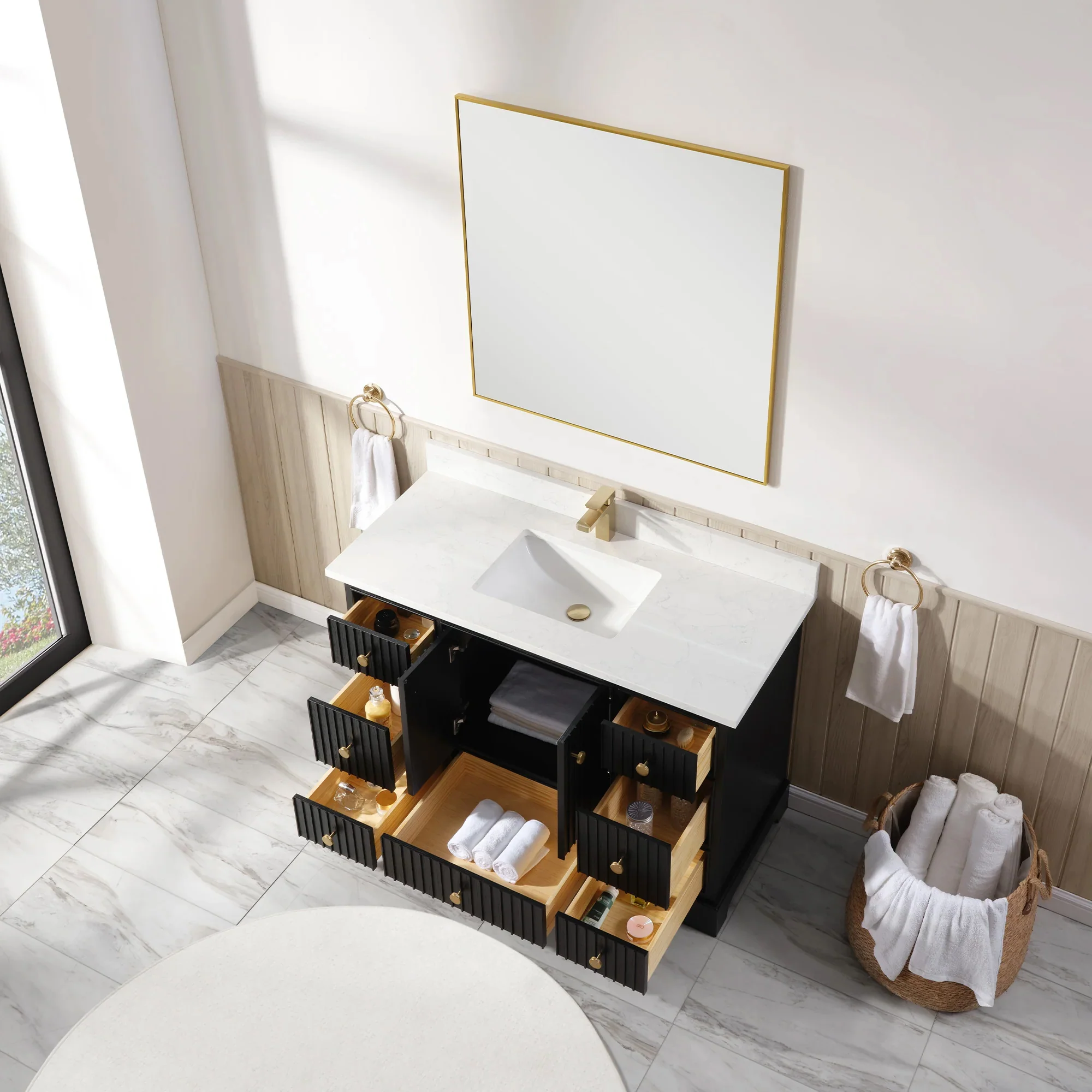 Ligne Ritmo Modern Vanity - Fluted (24"-72") 56 Ligne Ritmo Modern Vanity - Fluted (24"-72")