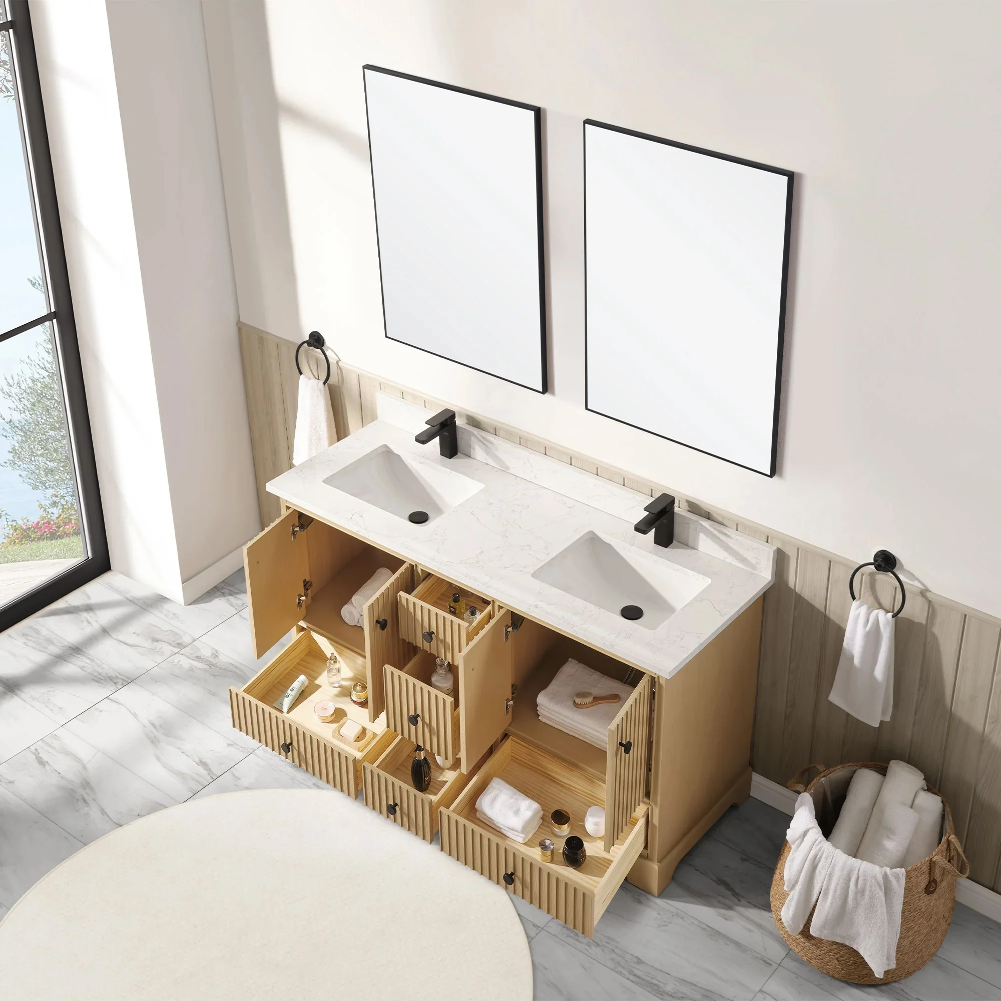 Ligne Ritmo Modern Vanity - Fluted (24"-72") 75 Ligne Ritmo Modern Vanity - Fluted (24"-72")