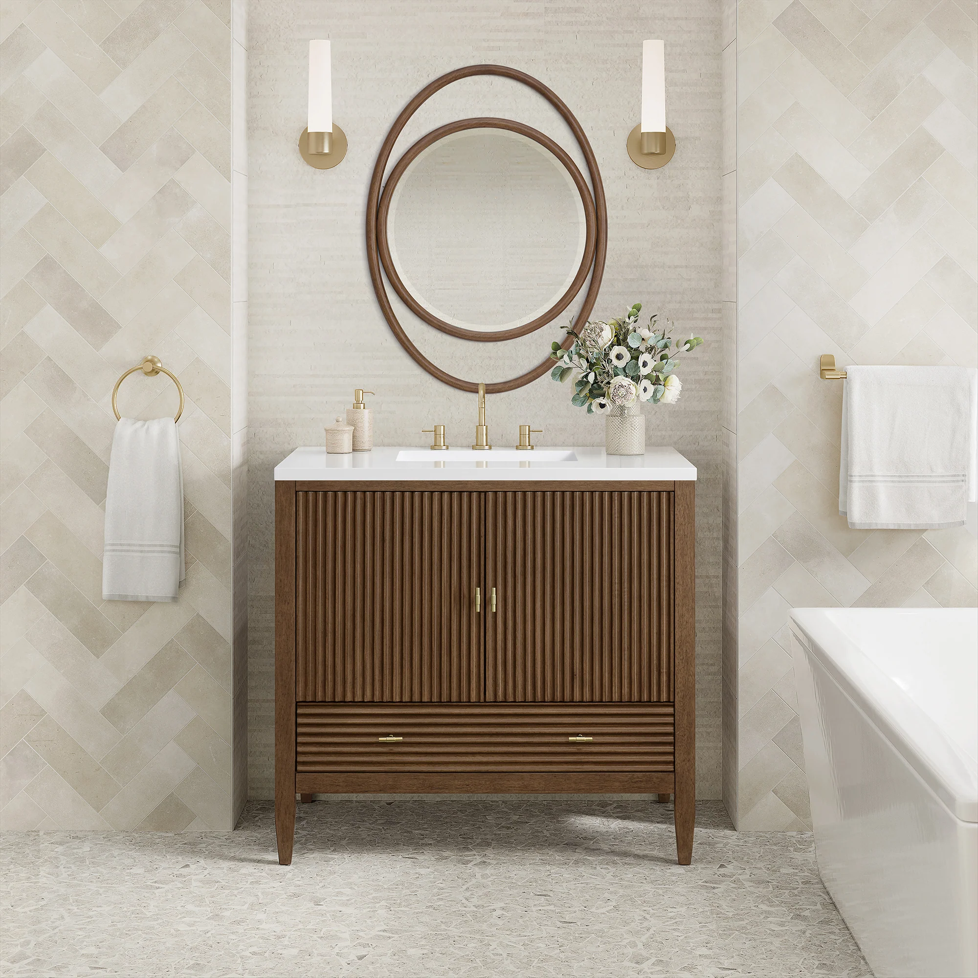 Brickendon Modern Vanity - Fluted (36"-72") 10 Brickendon Modern Vanity - Fluted (36"-72")