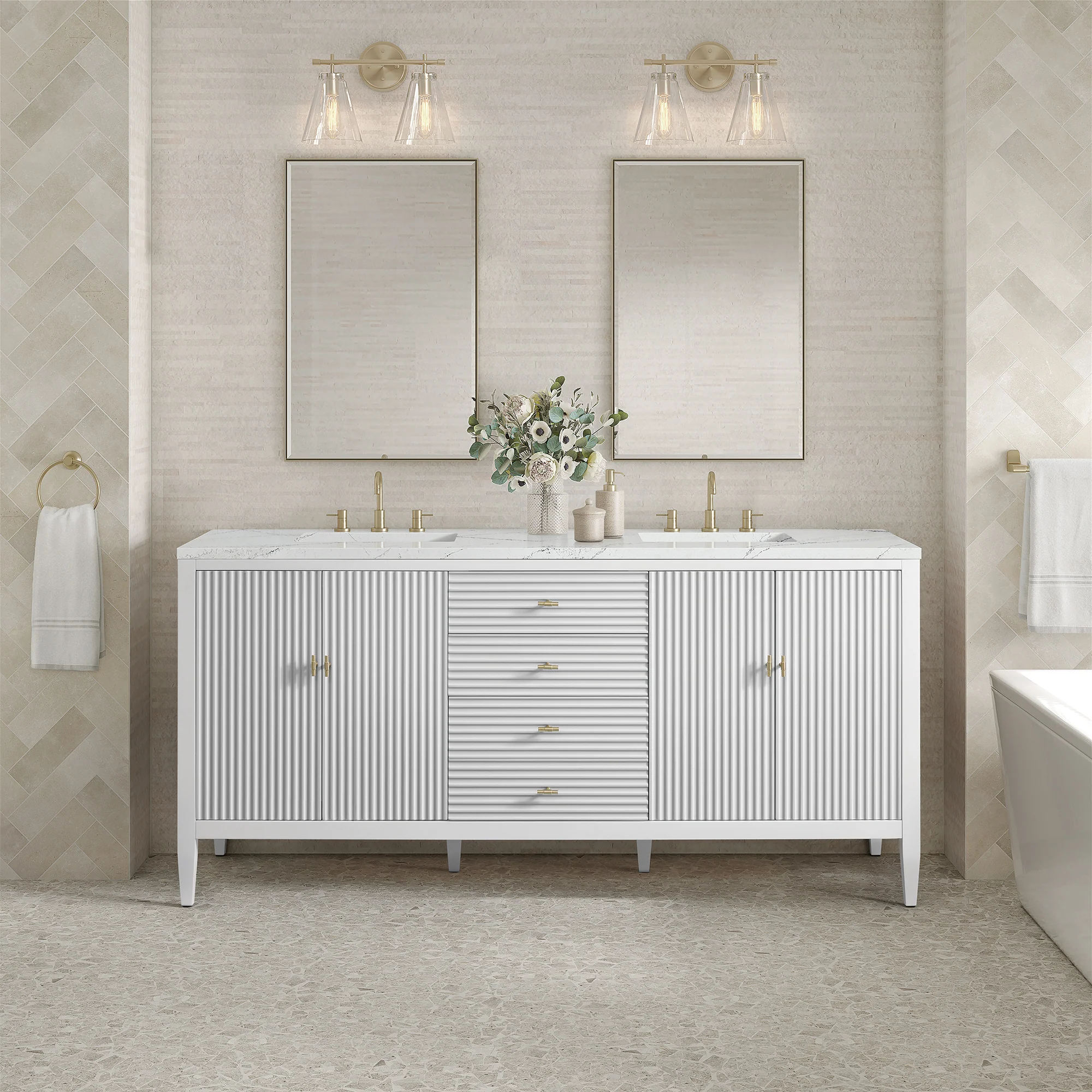 Brickendon Modern Vanity - Fluted (36"-72") 112 Brickendon Modern Vanity - Fluted (36"-72")