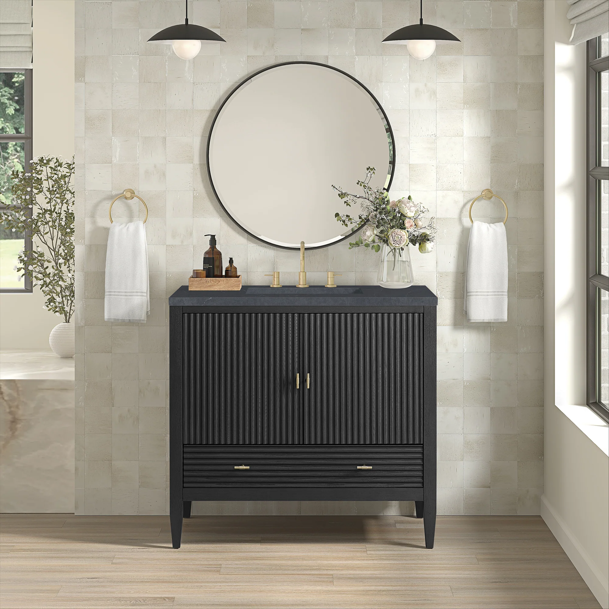Brickendon Modern Vanity - Fluted (36"-72") 115 Brickendon Modern Vanity - Fluted (36"-72")