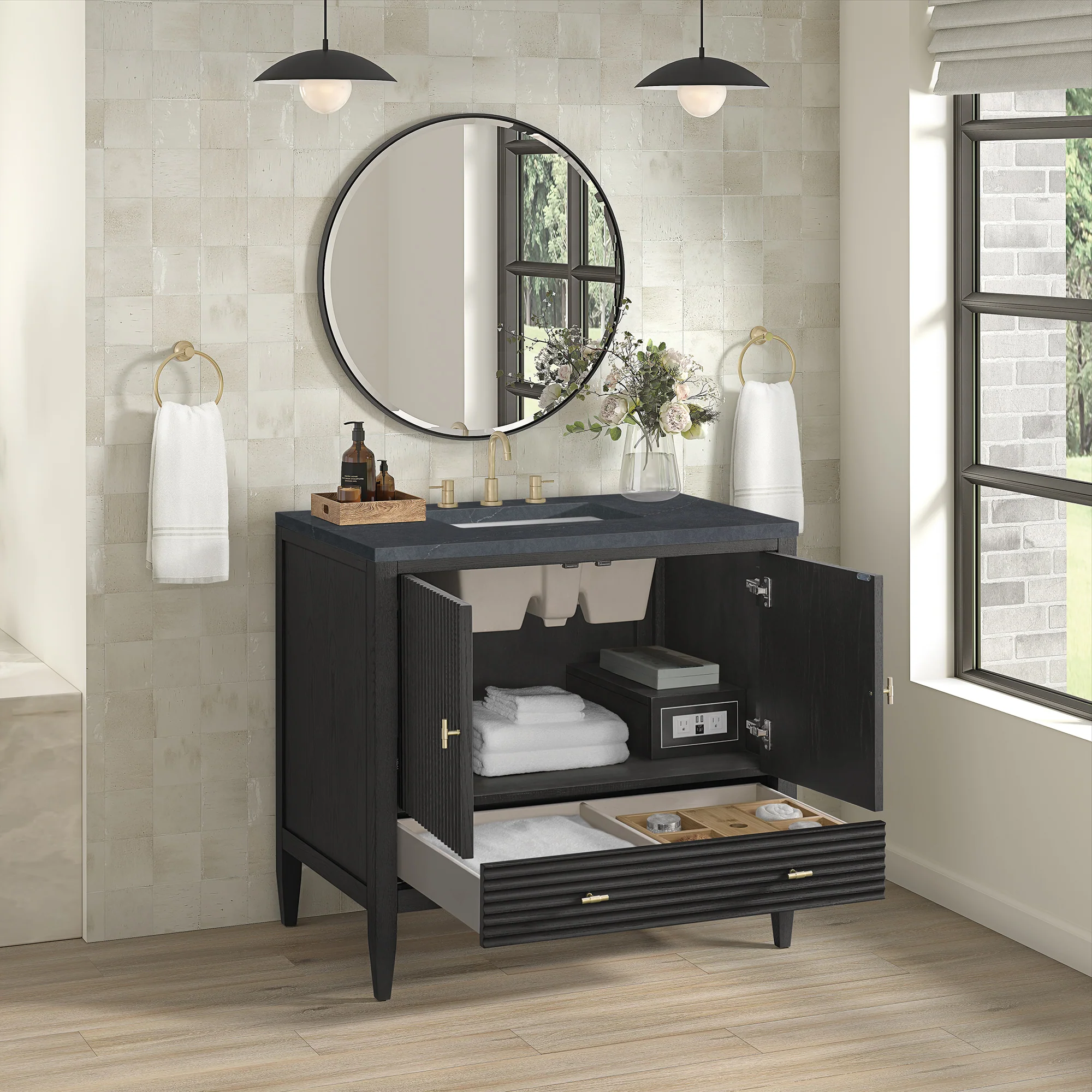 Brickendon Modern Vanity - Fluted (36"-72") 117 Brickendon Modern Vanity - Fluted (36"-72")