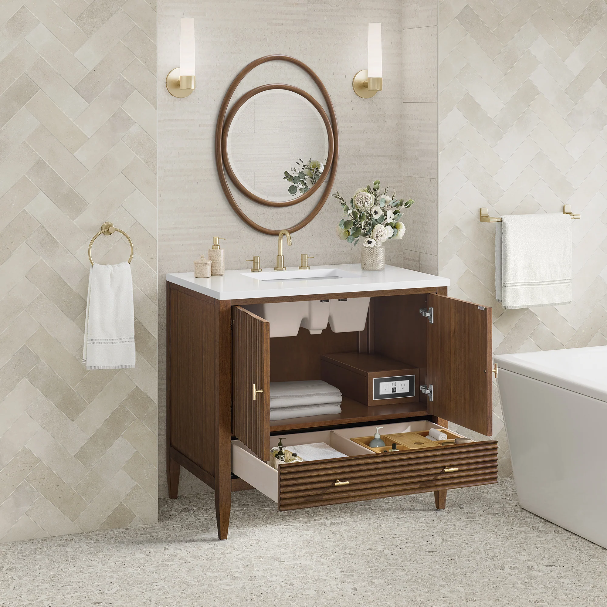 Brickendon Modern Vanity - Fluted (36"-72") 12 Brickendon Modern Vanity - Fluted (36"-72")