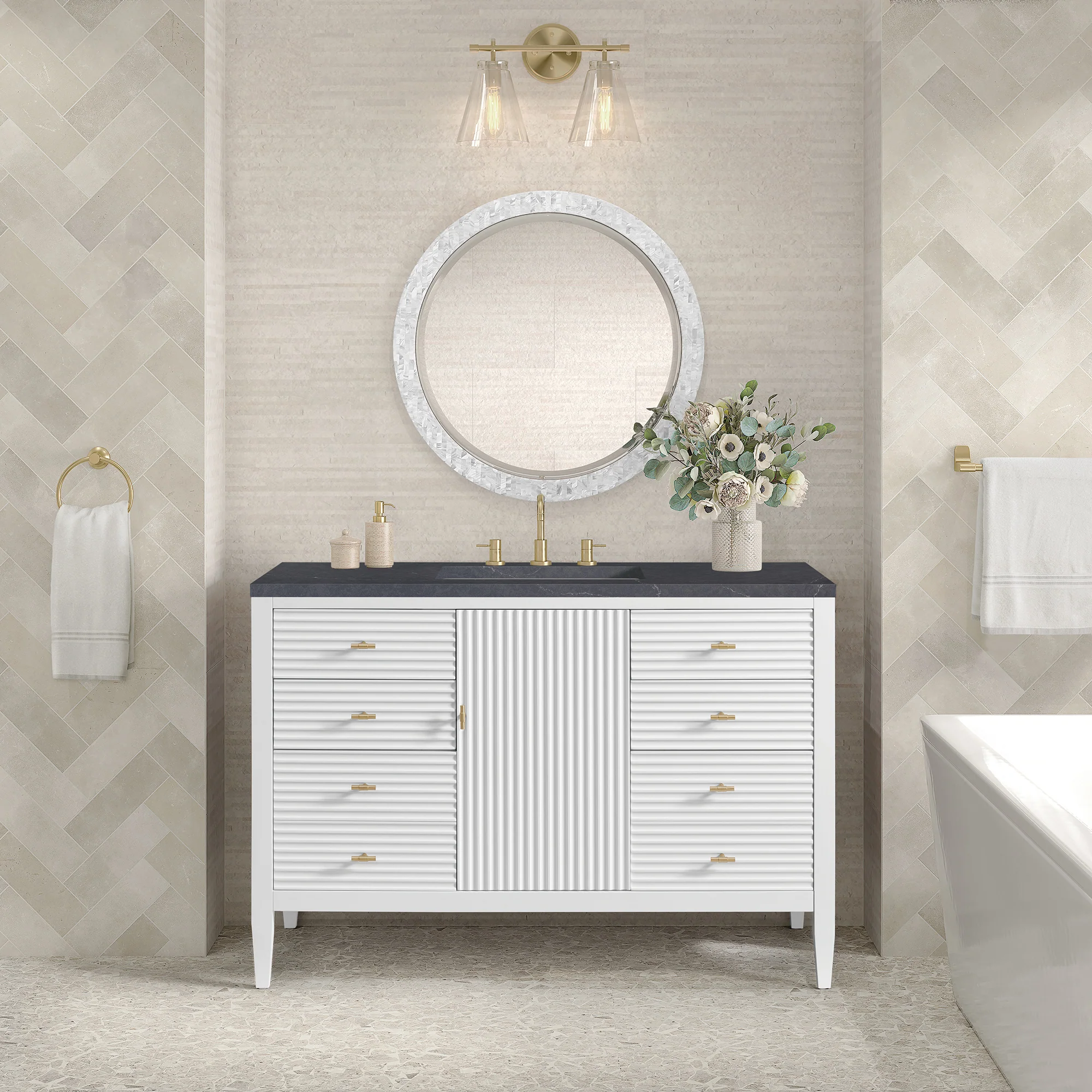 Brickendon Modern Vanity - Fluted (36"-72") 129 Brickendon Modern Vanity - Fluted (36"-72")