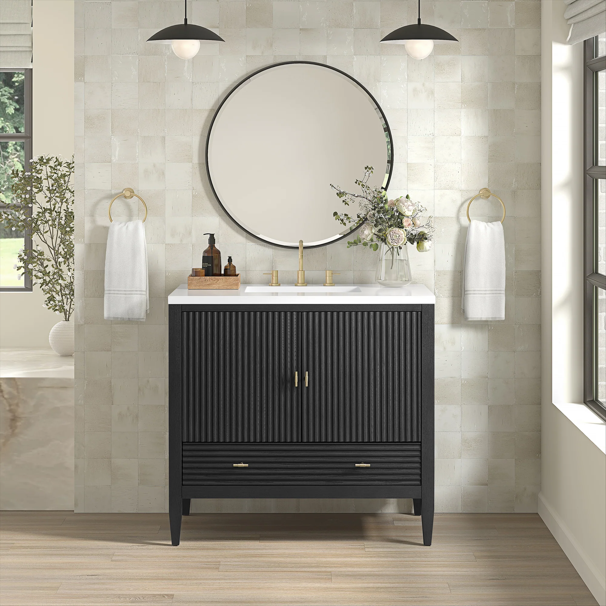 Brickendon Modern Vanity - Fluted (36"-72") 16 Brickendon Modern Vanity - Fluted (36"-72")