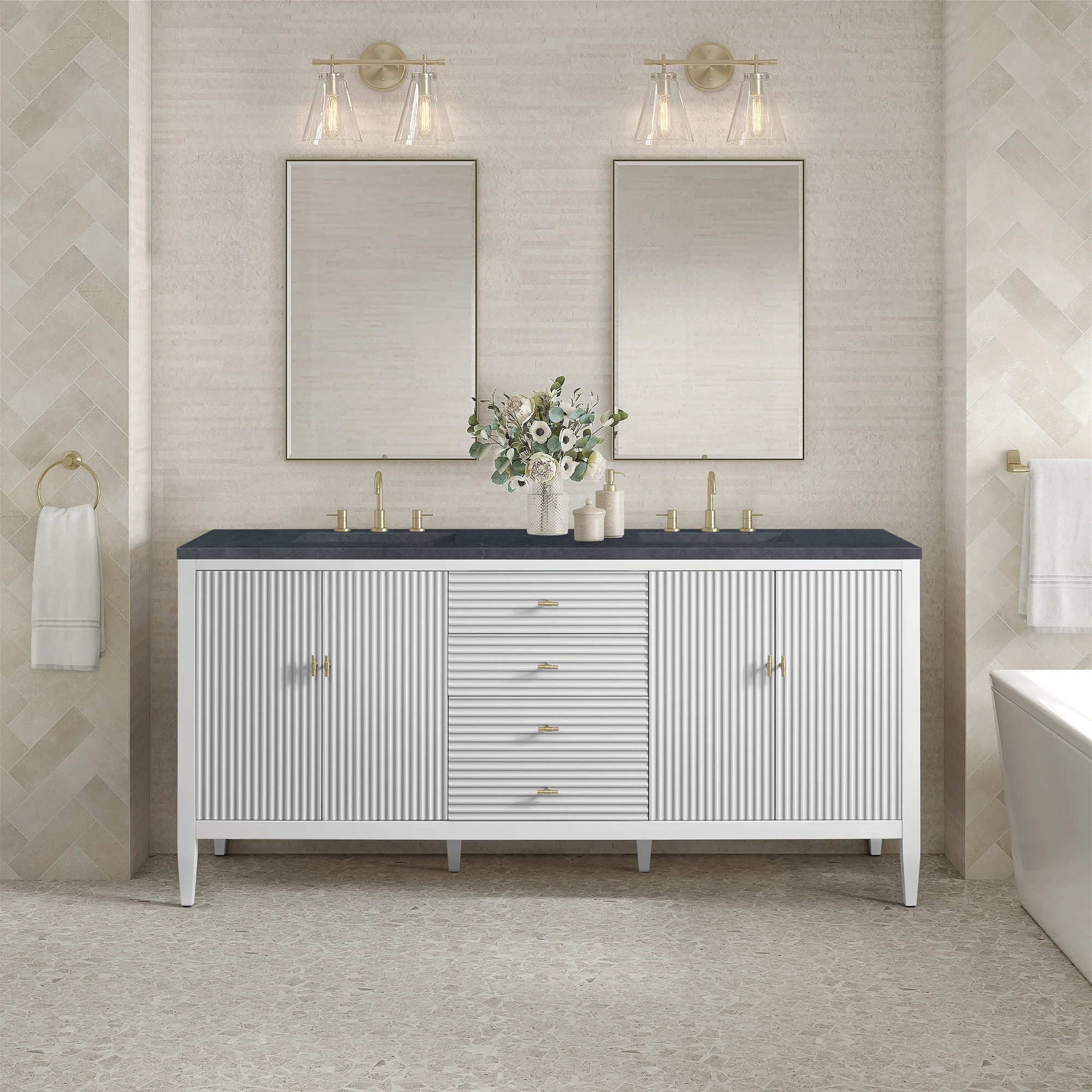 Brickendon Modern Vanity - Fluted (36"-72") 165 Brickendon Modern Vanity - Fluted (36"-72")