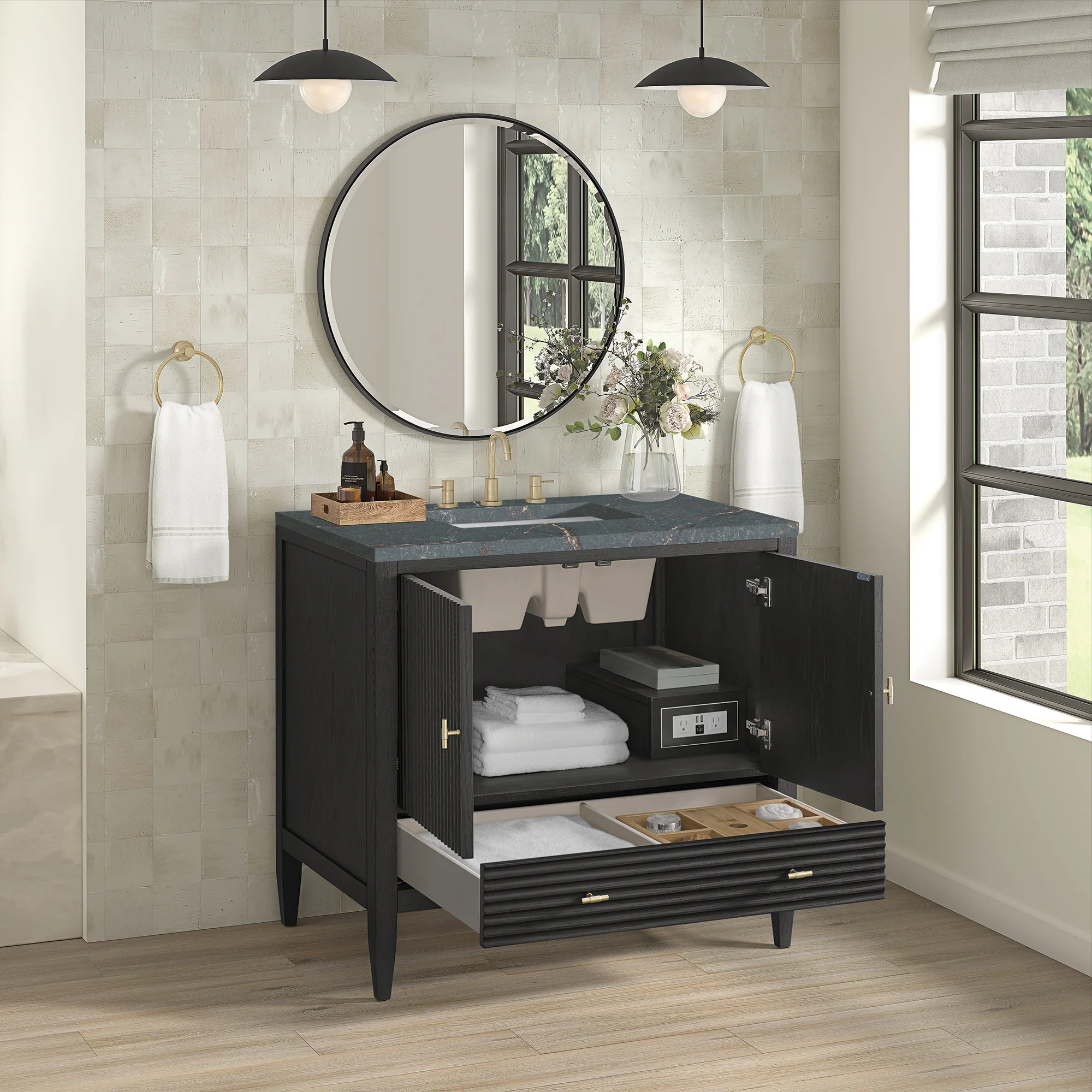 Brickendon Modern Vanity - Fluted (36"-72") 209 Brickendon Modern Vanity - Fluted (36"-72")