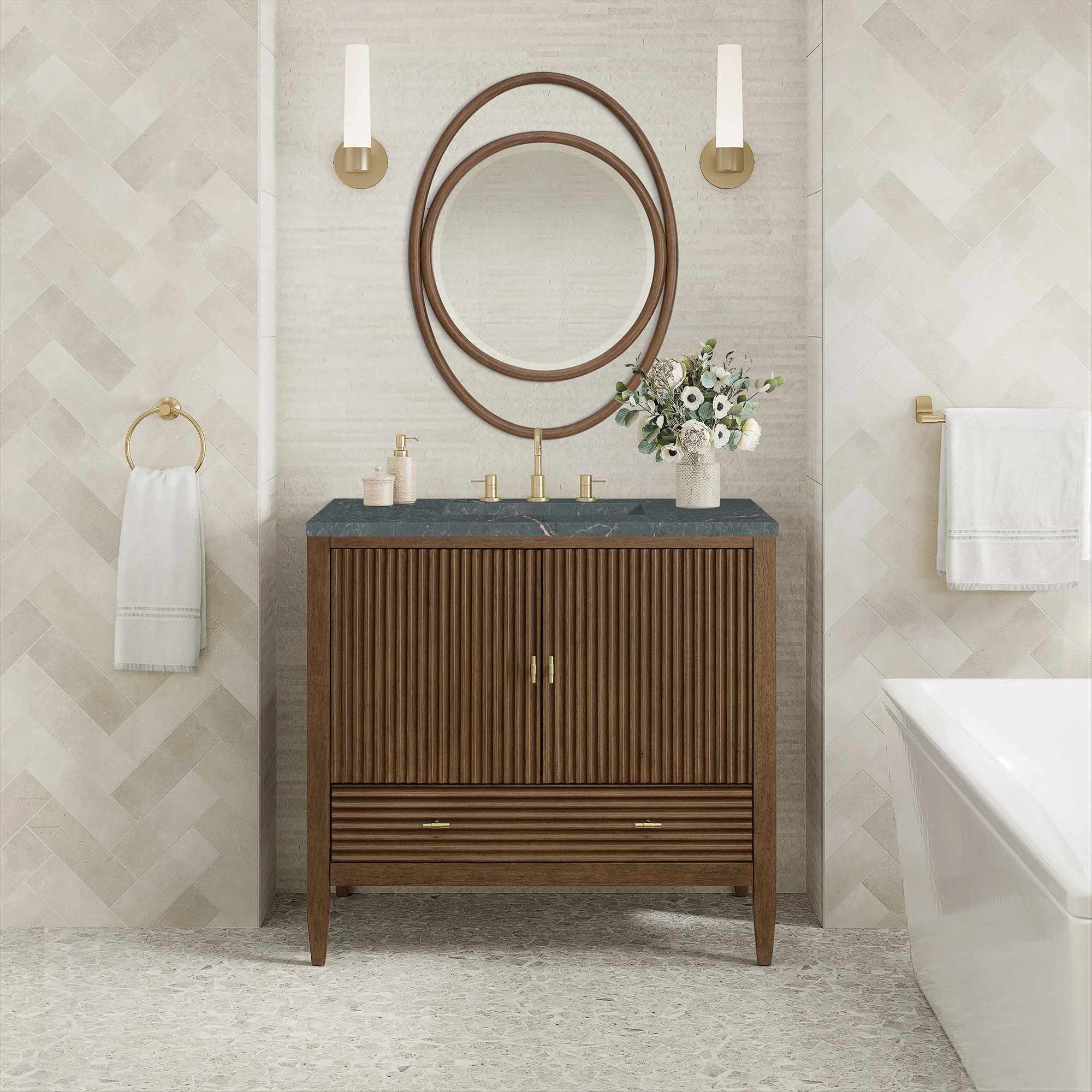 Brickendon Modern Vanity - Fluted (36"-72") 213 Brickendon Modern Vanity - Fluted (36"-72")