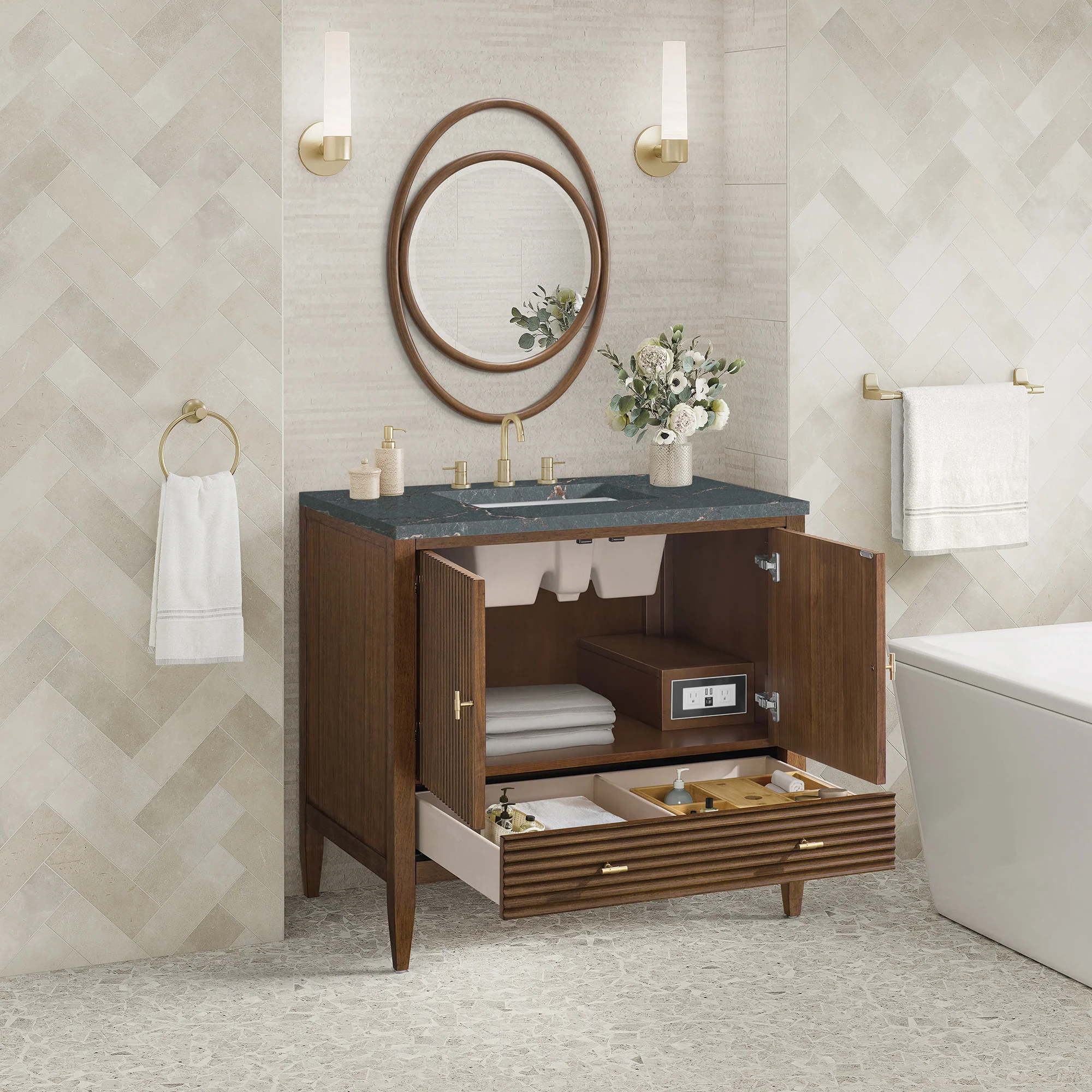 Brickendon Modern Vanity - Fluted (36"-72") 215 Brickendon Modern Vanity - Fluted (36"-72")