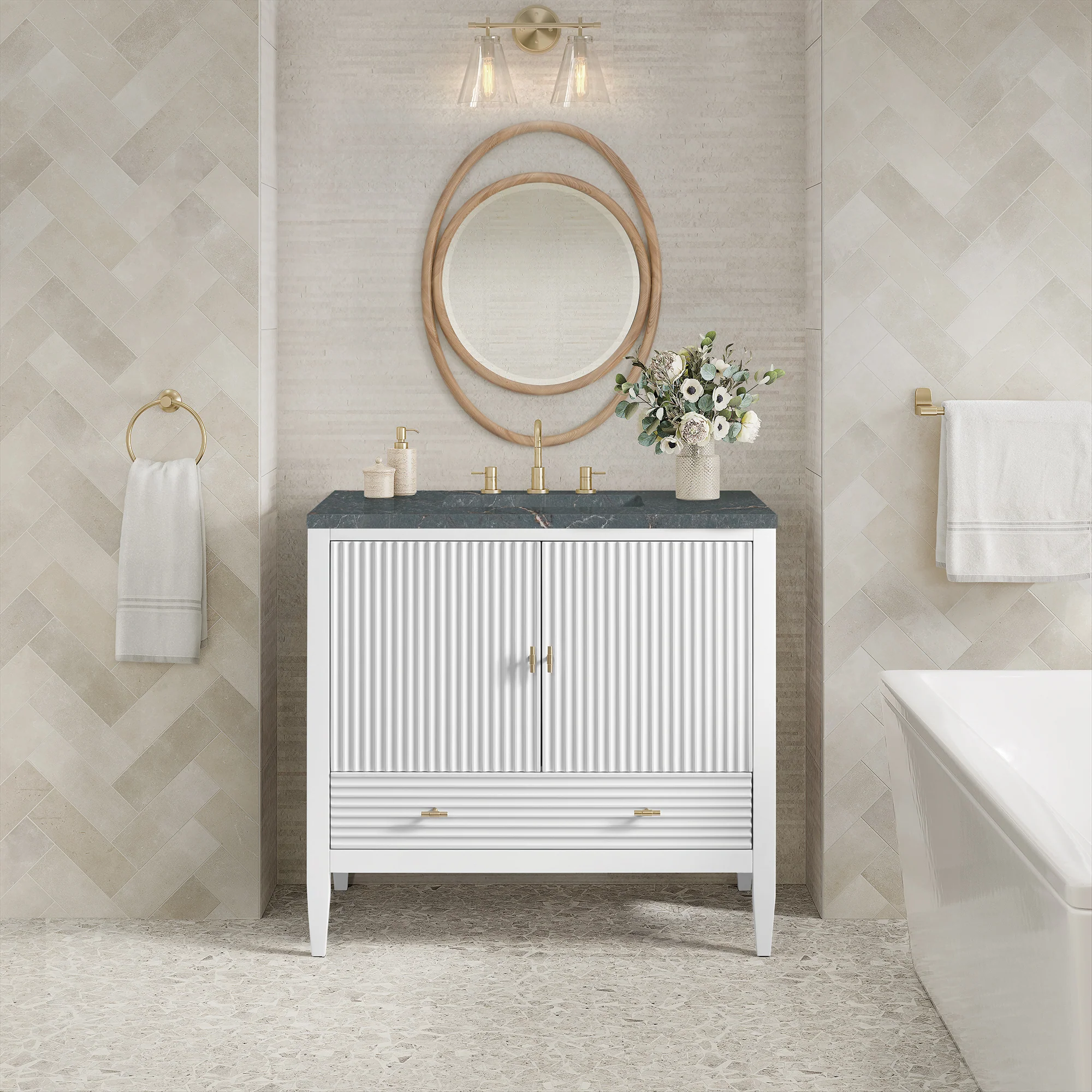 Brickendon Modern Vanity - Fluted (36"-72") 219 Brickendon Modern Vanity - Fluted (36"-72")