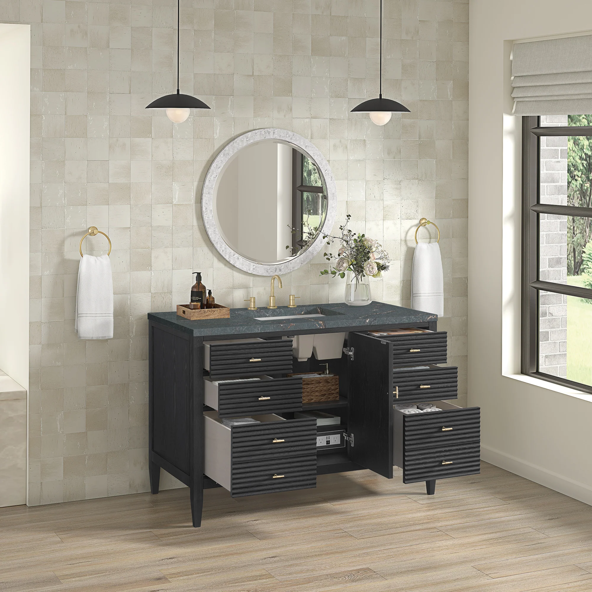 Brickendon Modern Vanity - Fluted (36"-72") 224 Brickendon Modern Vanity - Fluted (36"-72")