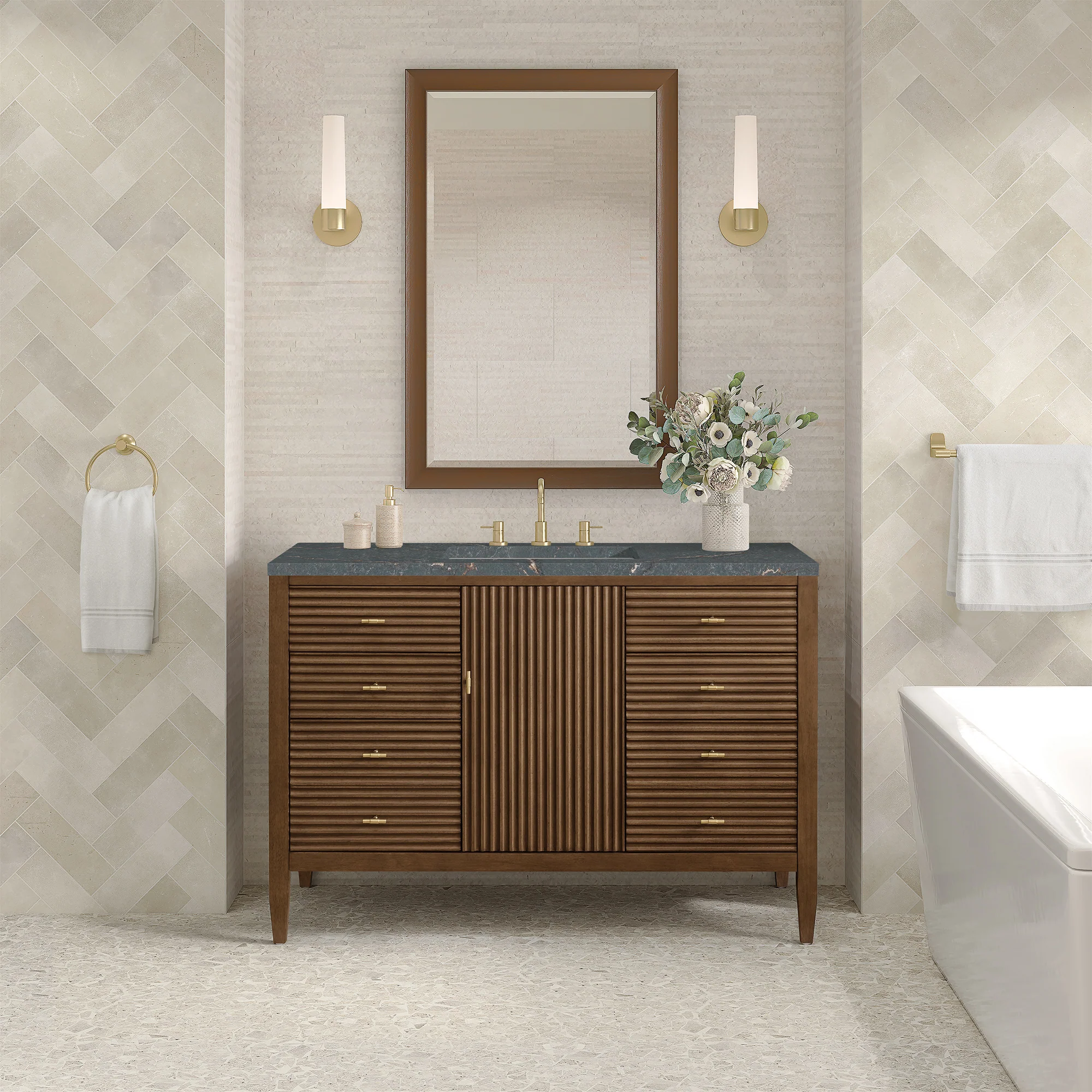 Brickendon Modern Vanity - Fluted (36"-72") 225 Brickendon Modern Vanity - Fluted (36"-72")