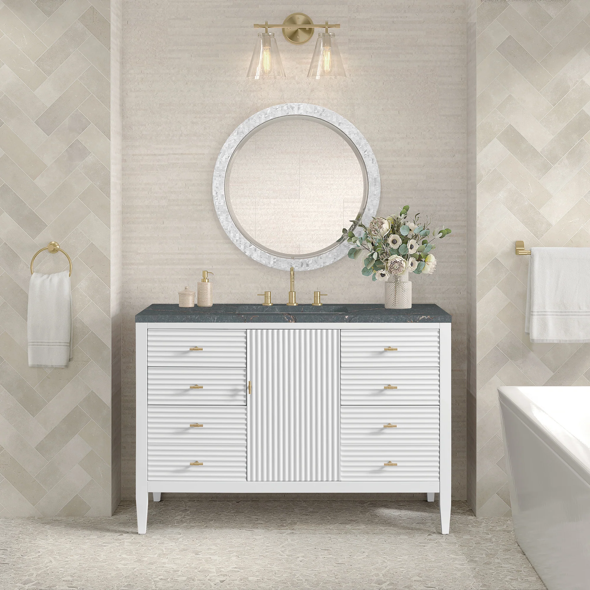 Brickendon Modern Vanity - Fluted (36"-72") 228 Brickendon Modern Vanity - Fluted (36"-72")