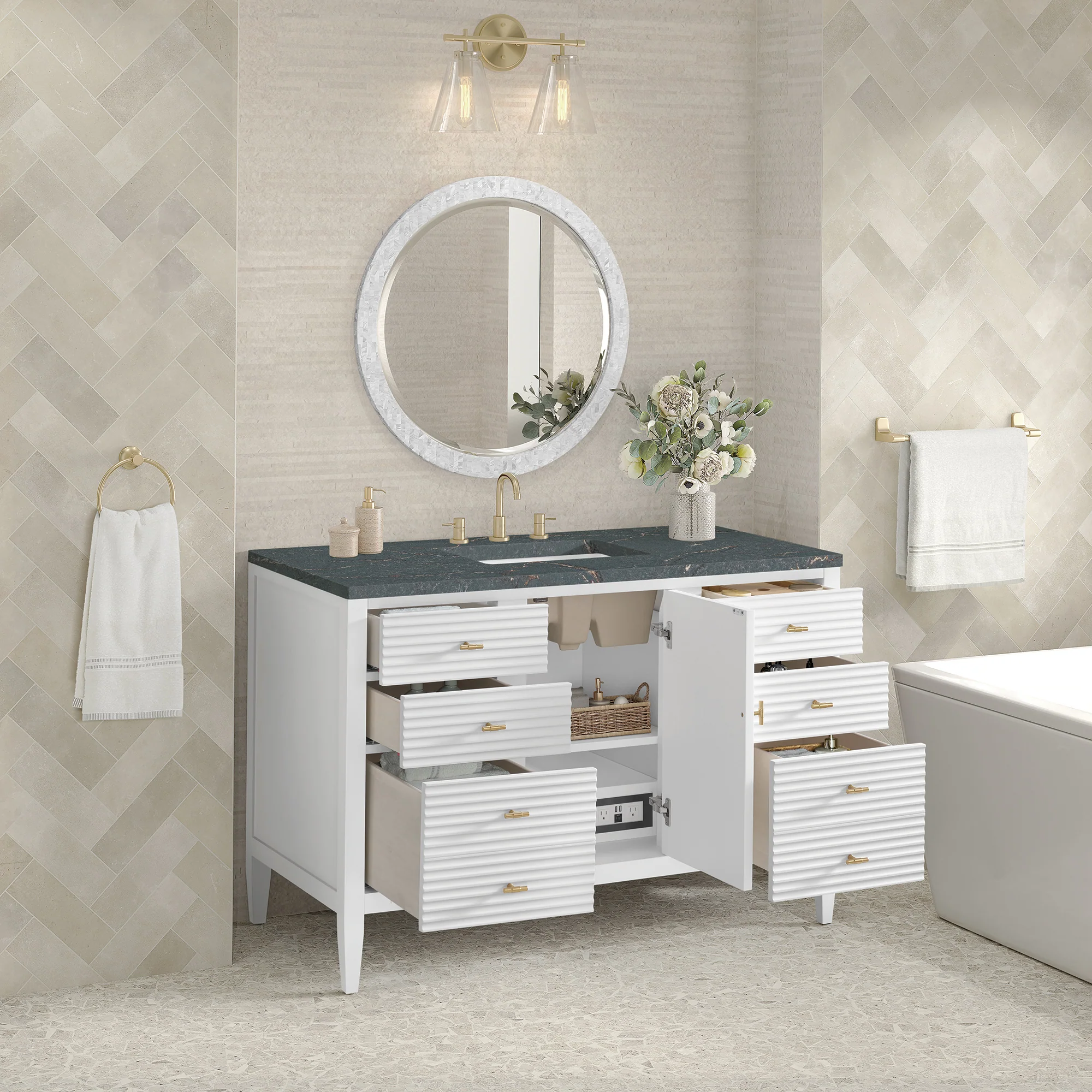 Brickendon Modern Vanity - Fluted (36"-72") 230 Brickendon Modern Vanity - Fluted (36"-72")