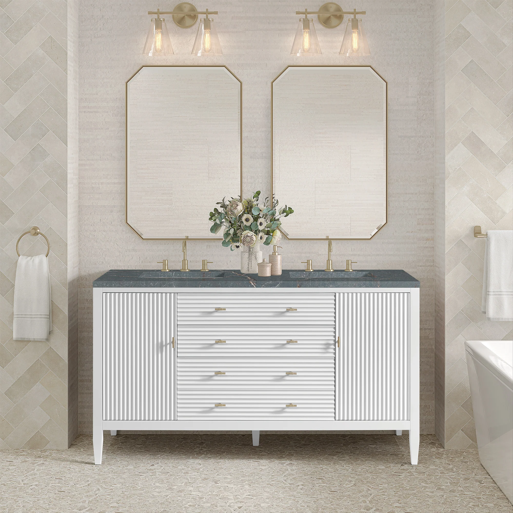 Brickendon Modern Vanity - Fluted (36"-72") 237 Brickendon Modern Vanity - Fluted (36"-72")