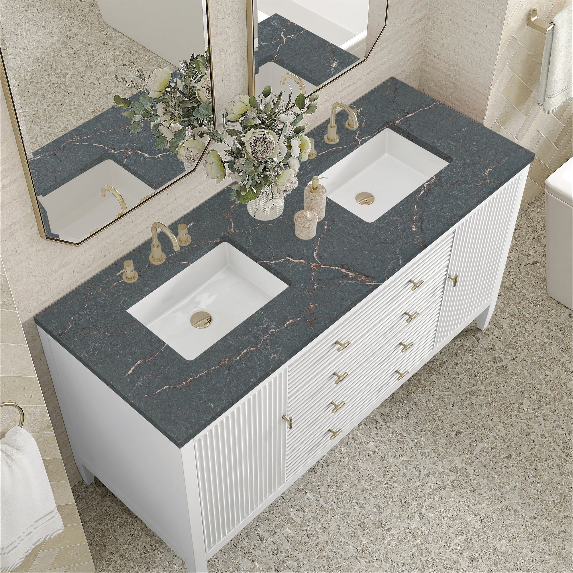 Brickendon Modern Vanity - Fluted (36"-72") 238 Brickendon Modern Vanity - Fluted (36"-72")