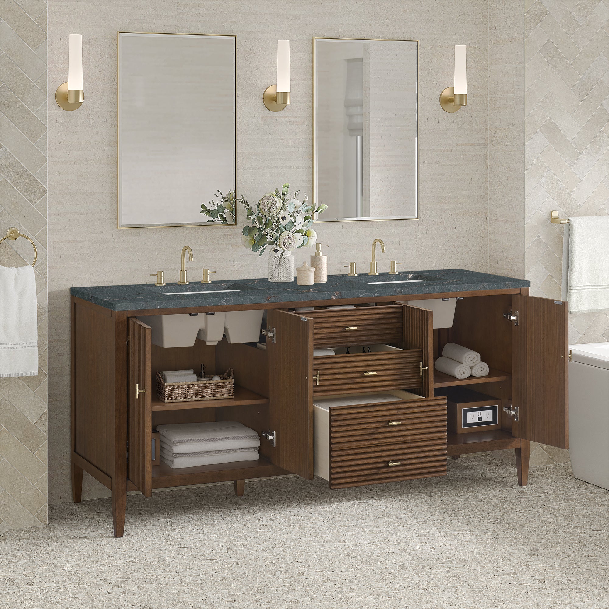 Brickendon Modern Vanity - Fluted (36"-72") 242 Brickendon Modern Vanity - Fluted (36"-72")