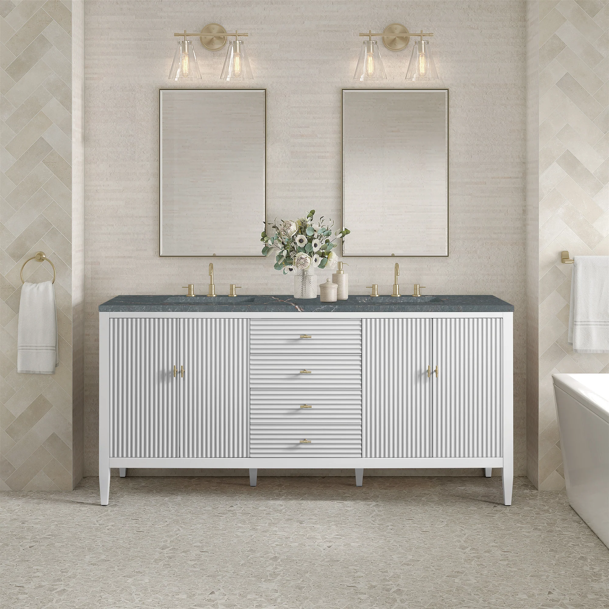 Brickendon Modern Vanity - Fluted (36"-72") 248 Brickendon Modern Vanity - Fluted (36"-72")