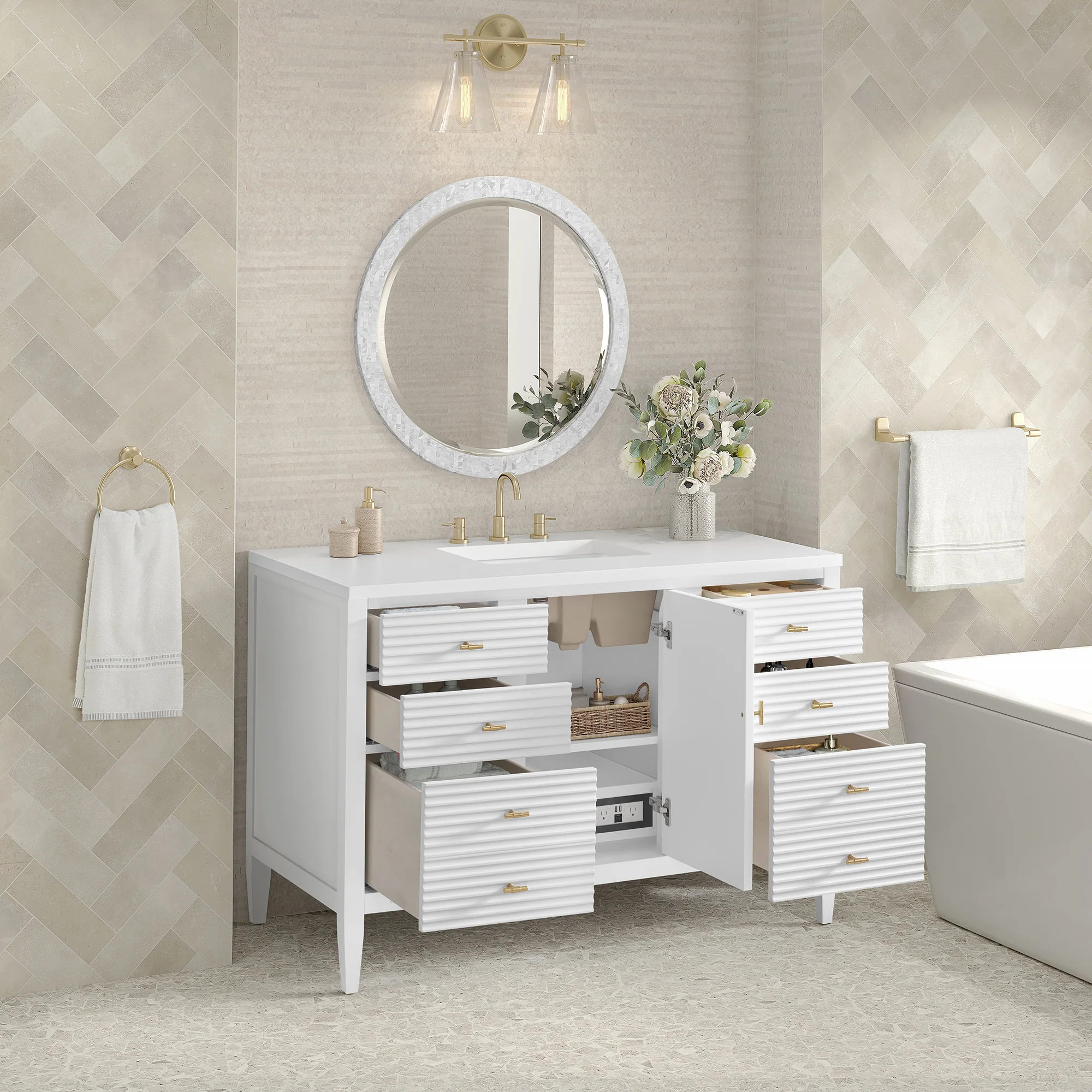 Brickendon Modern Vanity - Fluted (36"-72") 42 Brickendon Modern Vanity - Fluted (36"-72")