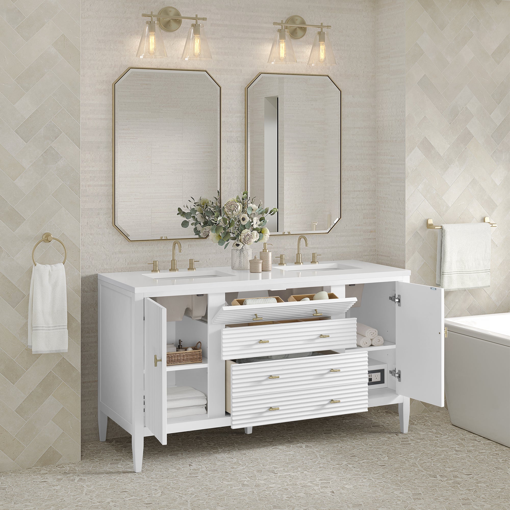 Brickendon Modern Vanity - Fluted (36"-72") 48 Brickendon Modern Vanity - Fluted (36"-72")