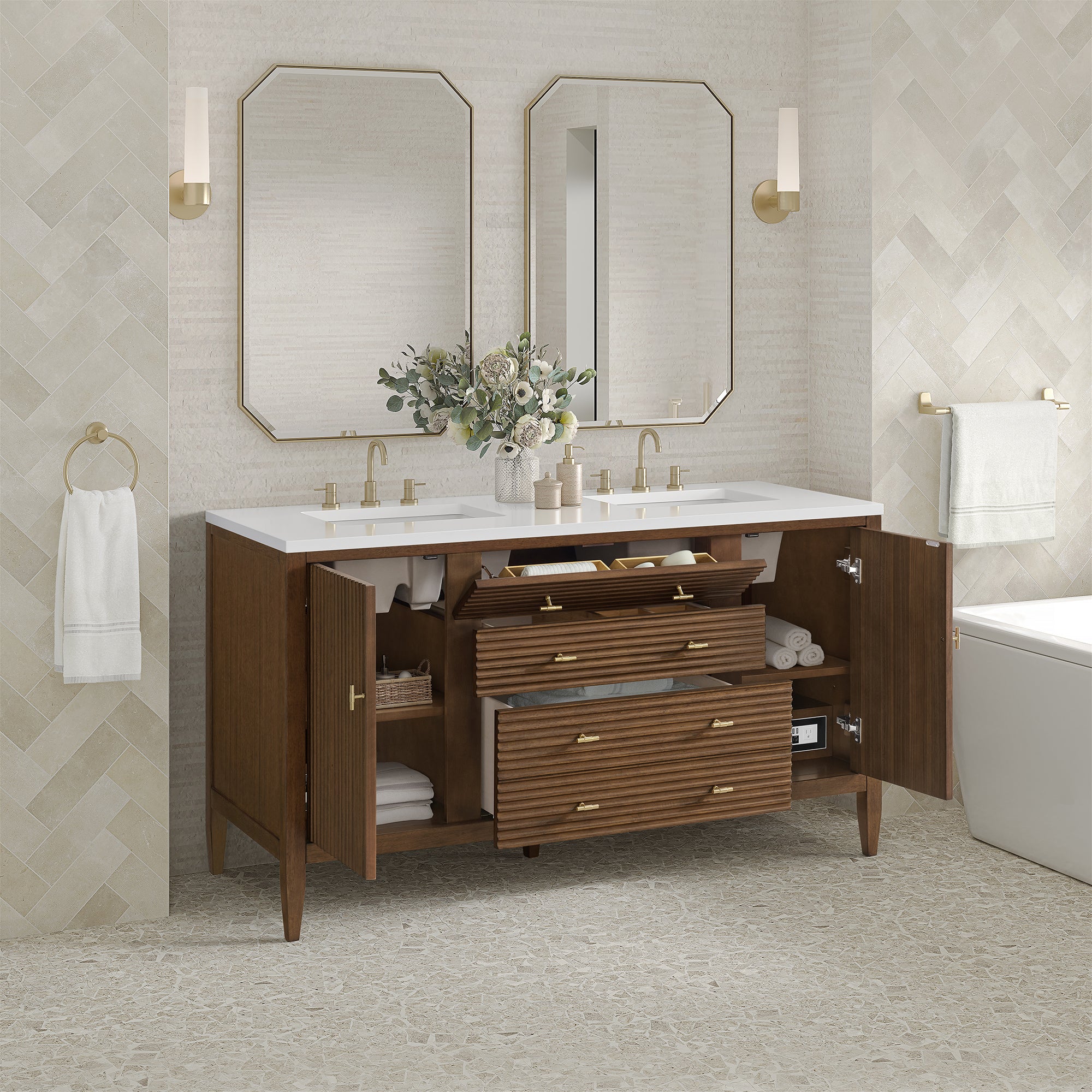 Brickendon Modern Vanity - Fluted (36"-72") 54 Brickendon Modern Vanity - Fluted (36"-72")