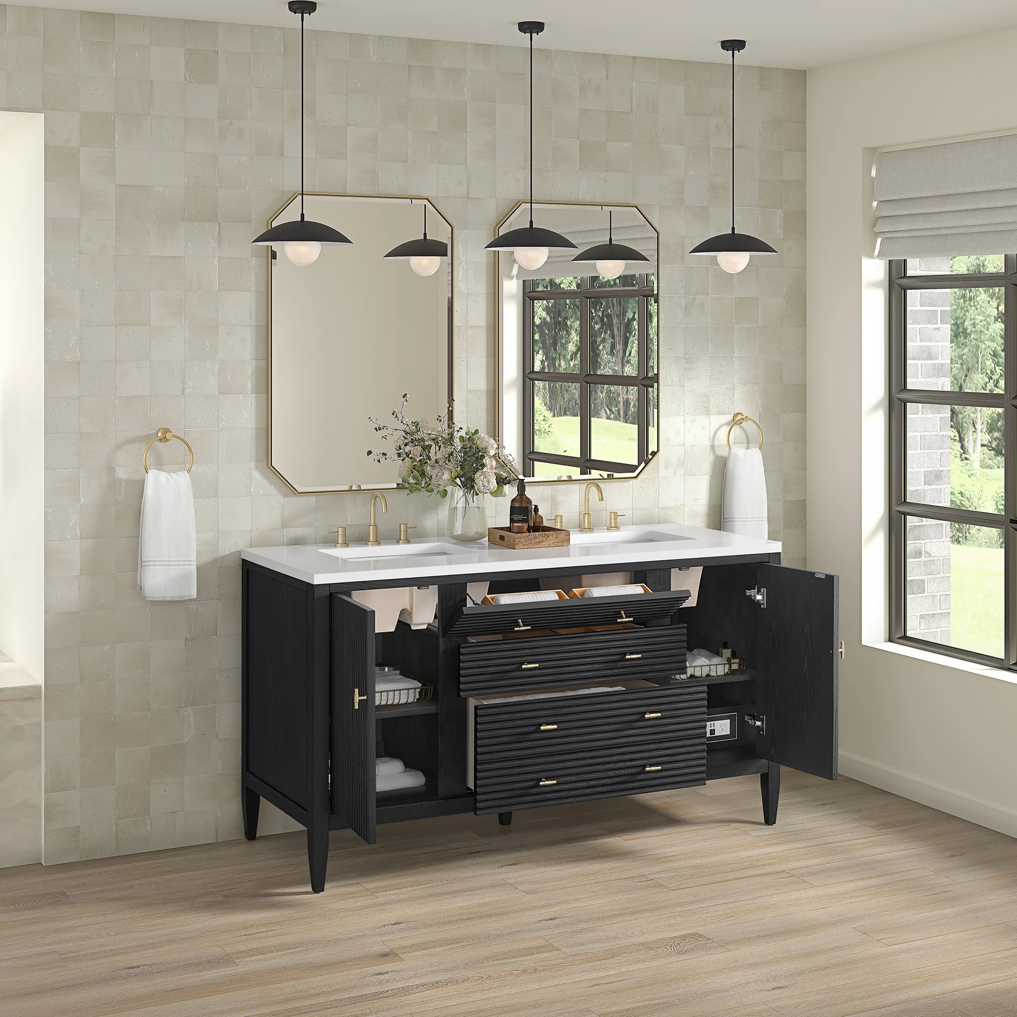 Brickendon Modern Vanity - Fluted (36"-72") 60 Brickendon Modern Vanity - Fluted (36"-72")