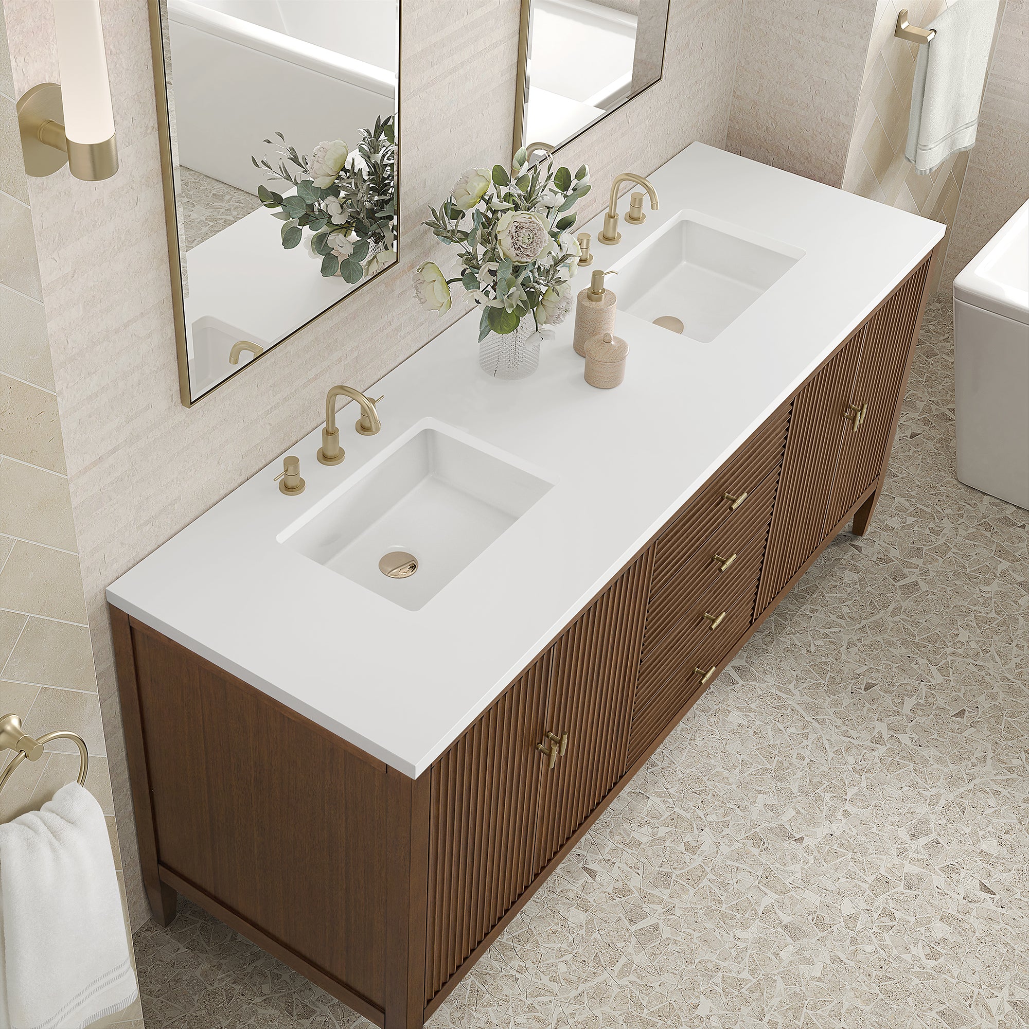 Brickendon Modern Vanity - Fluted (36"-72") 65 Brickendon Modern Vanity - Fluted (36"-72")