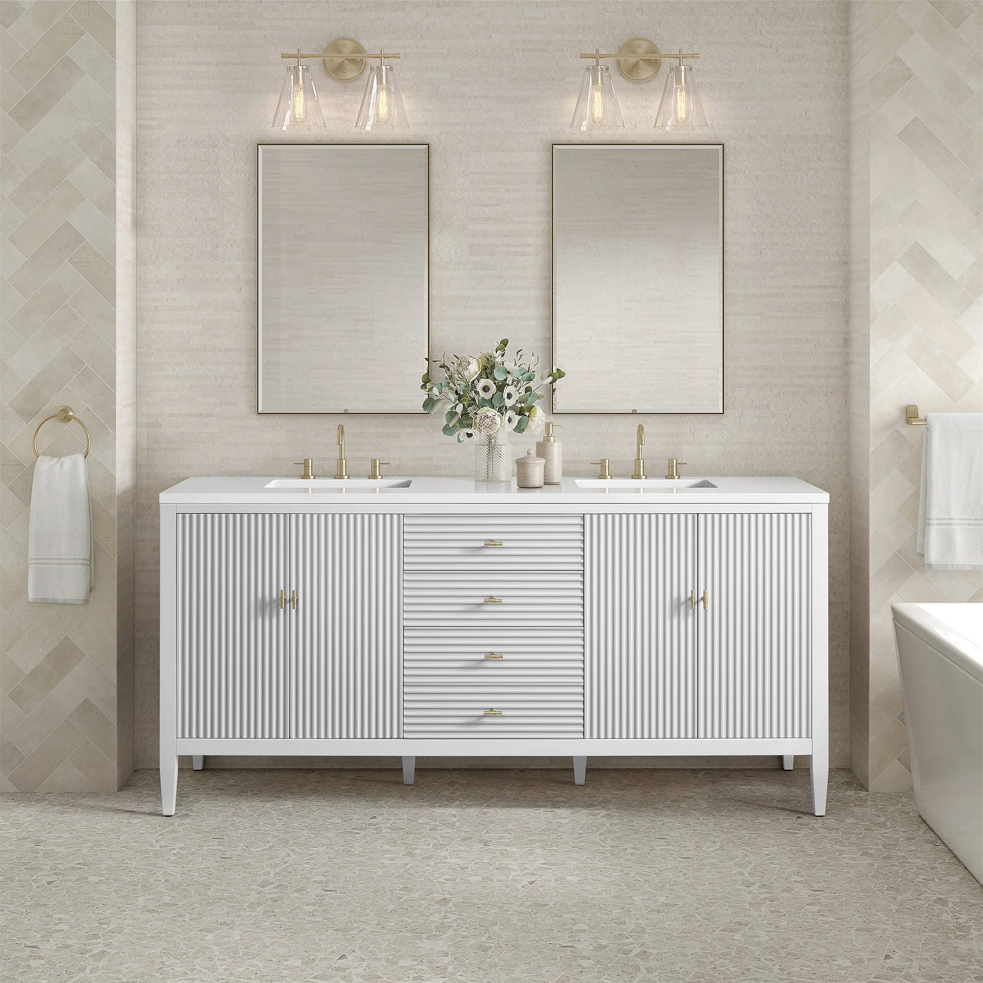Brickendon Modern Vanity - Fluted (36"-72") 76 Brickendon Modern Vanity - Fluted (36"-72")