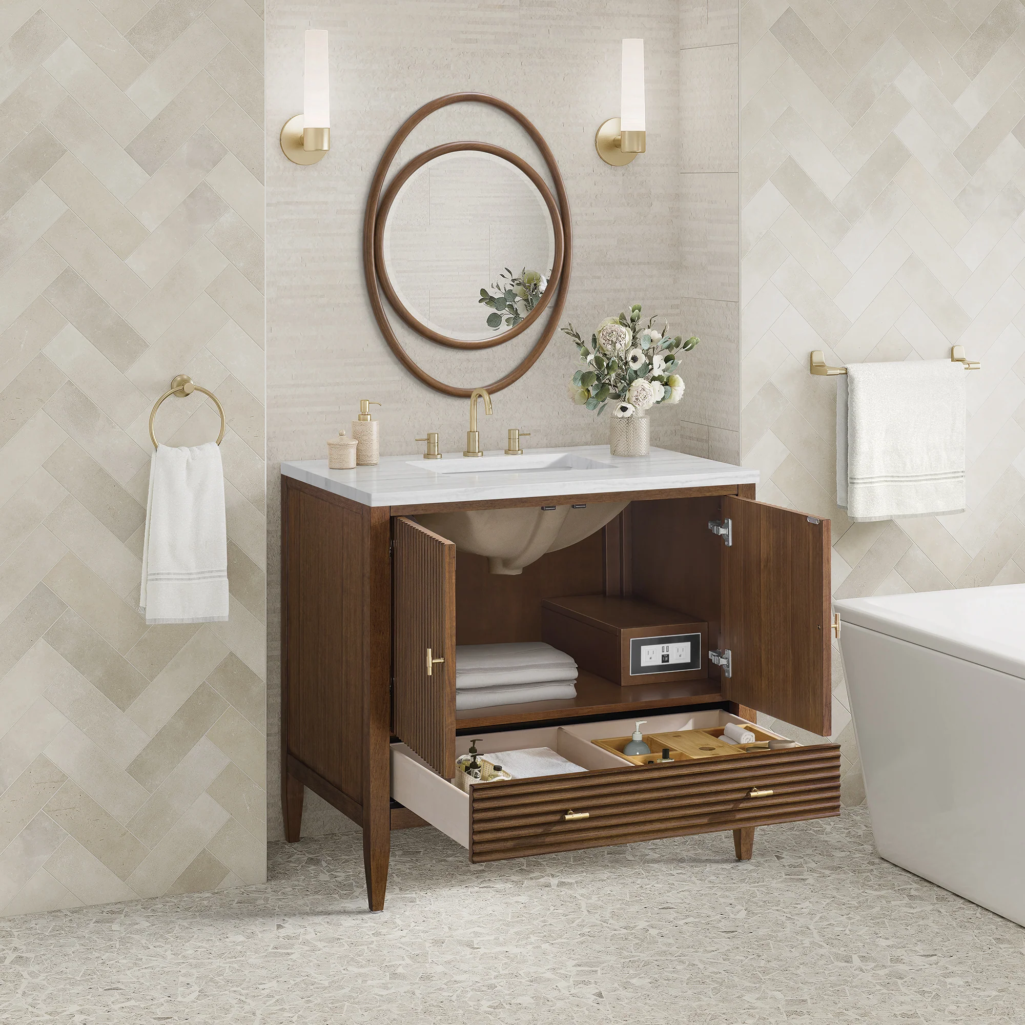 Brickendon Modern Vanity - Fluted (36"-72") 84 Brickendon Modern Vanity - Fluted (36"-72")