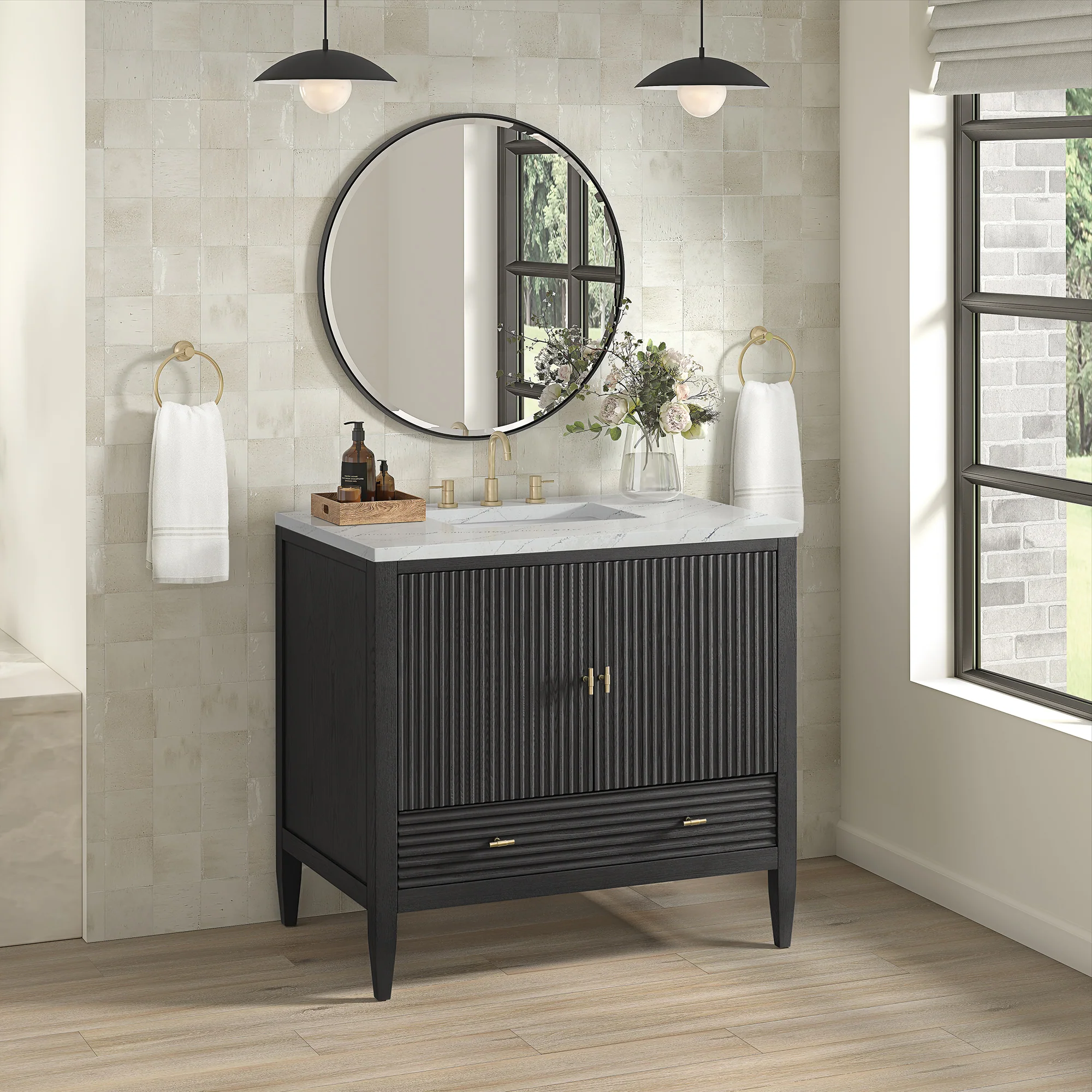 Brickendon Modern Vanity - Fluted (36"-72") 85 Brickendon Modern Vanity - Fluted (36"-72")
