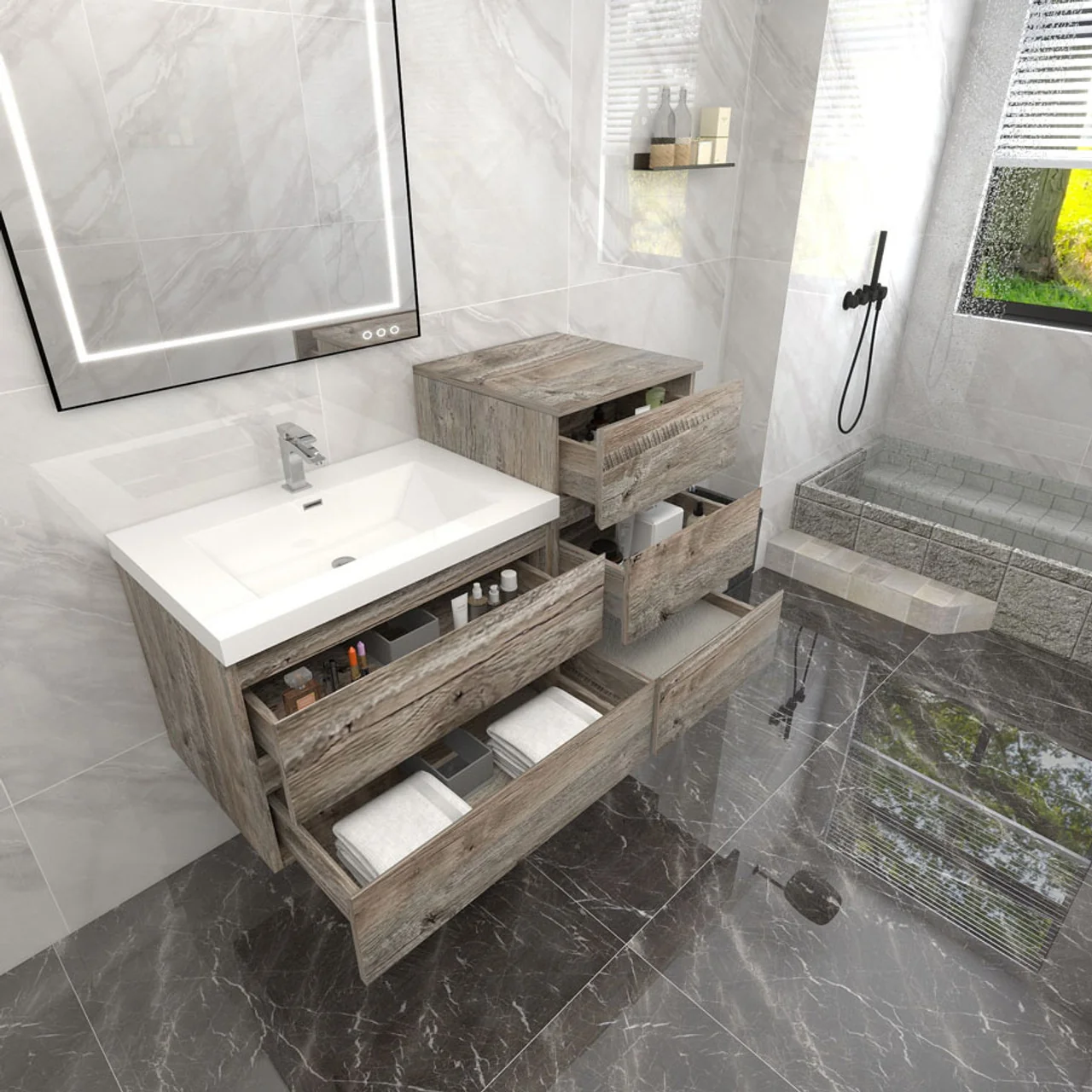 Monterey Floating Vanity (Latest Model) - 2nd Generation (24"-116") 125 Monterey Floating Vanity (Latest Model) - 2nd Generation (24"-116")