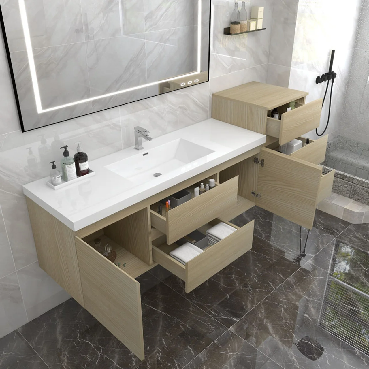 Monterey Floating Vanity (Latest Model) - 2nd Generation (24"-116") 133 Monterey Floating Vanity (Latest Model) - 2nd Generation (24"-116")