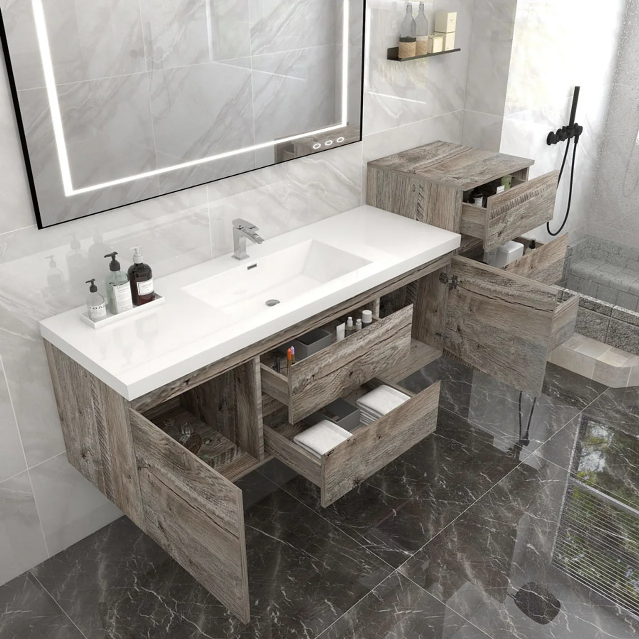 Monterey Floating Vanity (Latest Model) - 2nd Generation (24"-116") 135 Monterey Floating Vanity (Latest Model) - 2nd Generation (24"-116")
