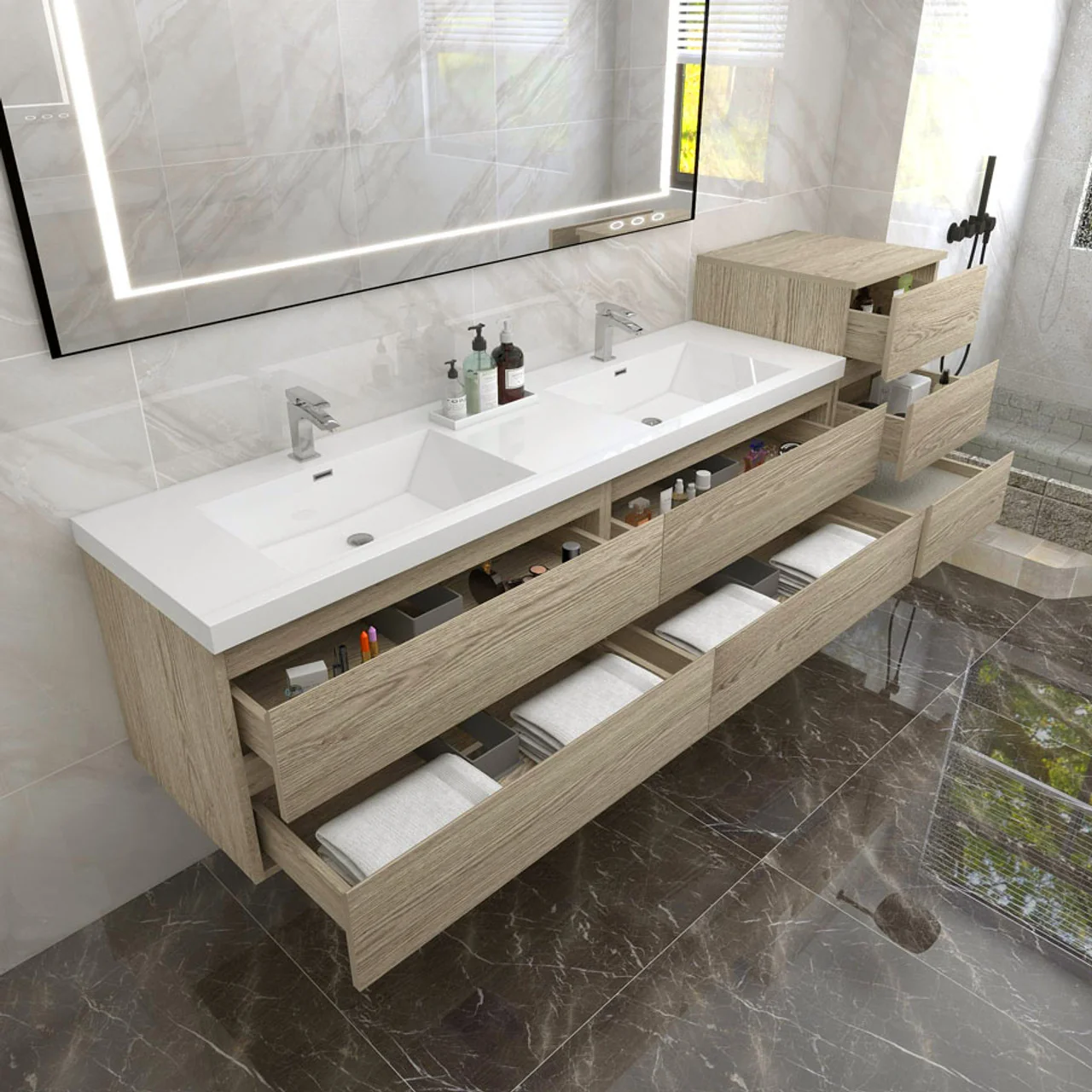 Monterey Floating Vanity (Latest Model) - 2nd Generation (24"-116") 155 Monterey Floating Vanity (Latest Model) - 2nd Generation (24"-116")