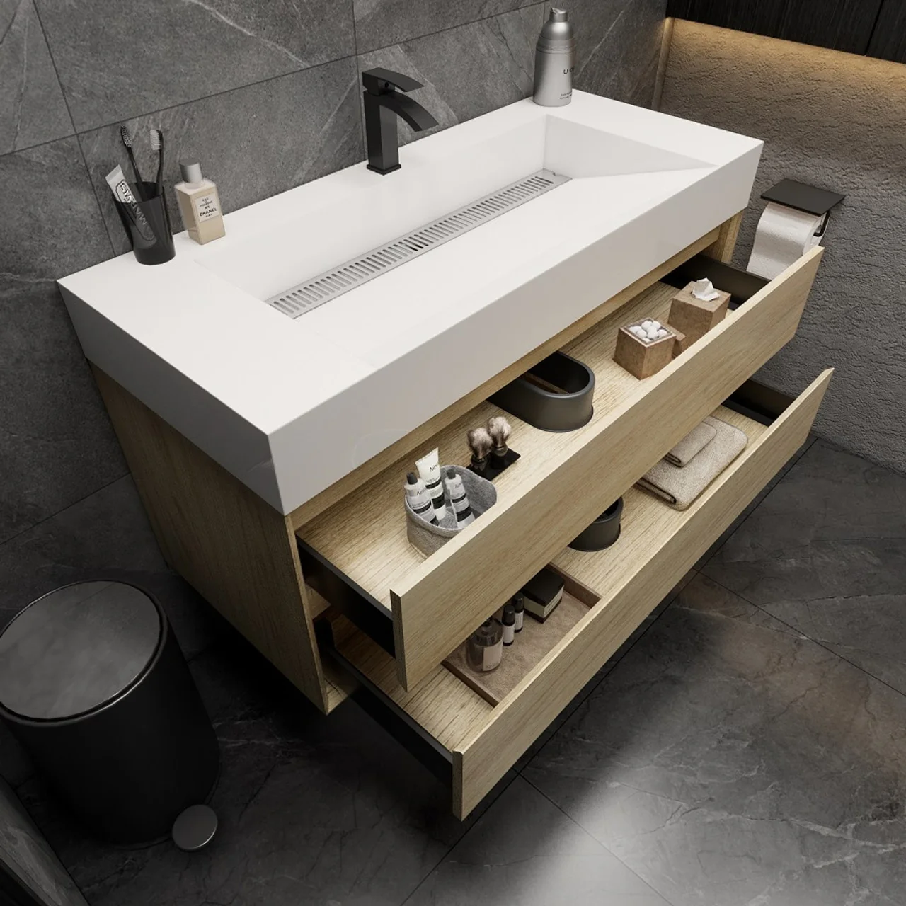 Maslow Floating Vanity (24"-104") 104 Maslow Floating Vanity (24"-104")
