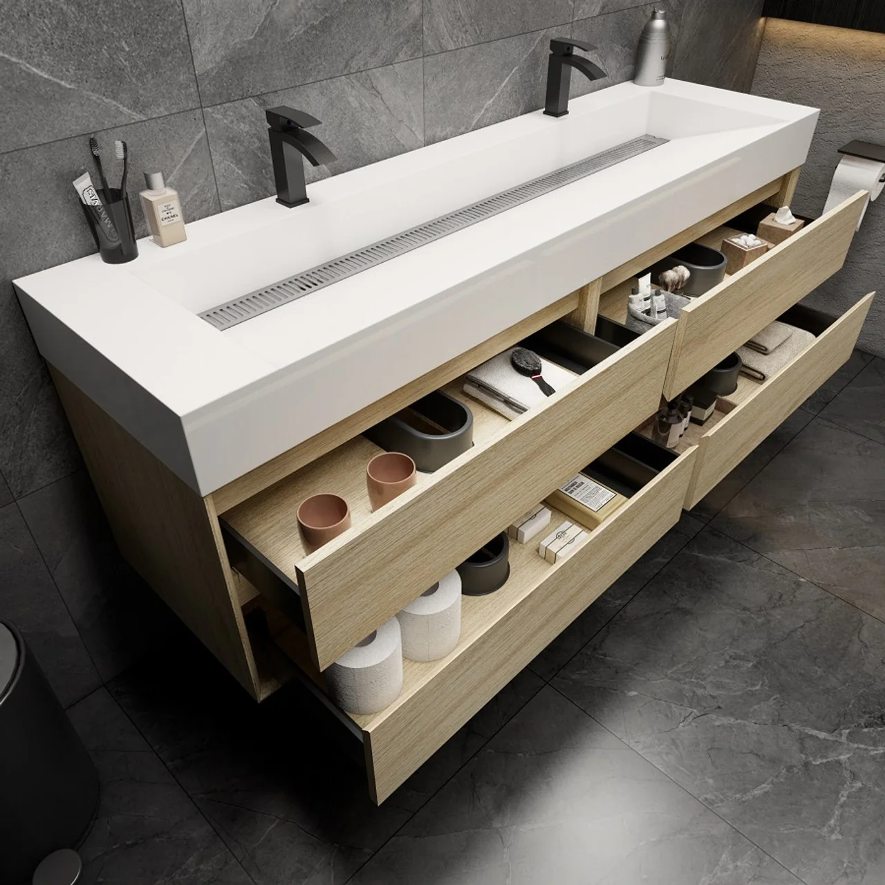 Maslow Floating Vanity (24"-104") 121 Maslow Floating Vanity (24"-104")