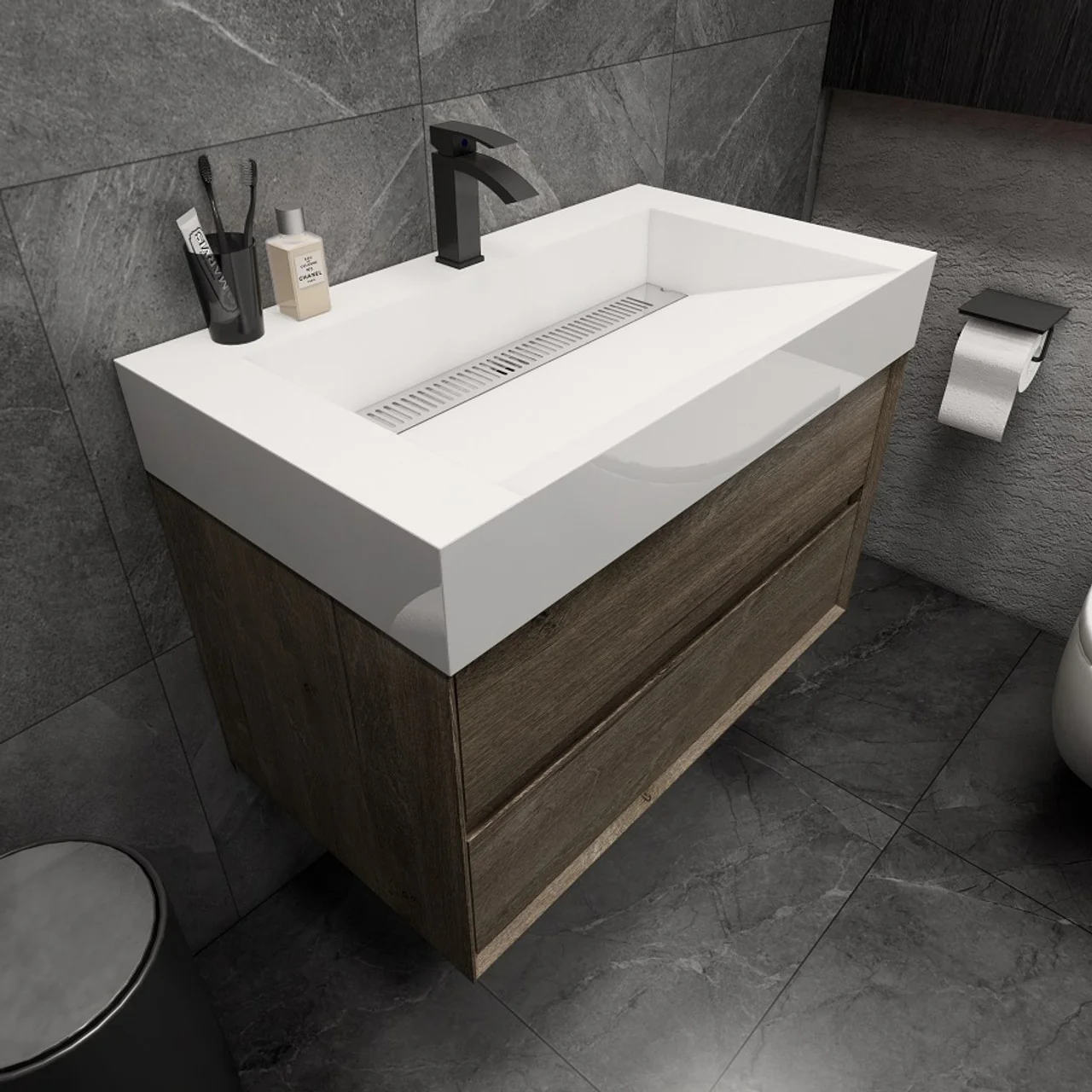 Maslow Floating Vanity (24"-104") 155 Maslow Floating Vanity (24"-104")