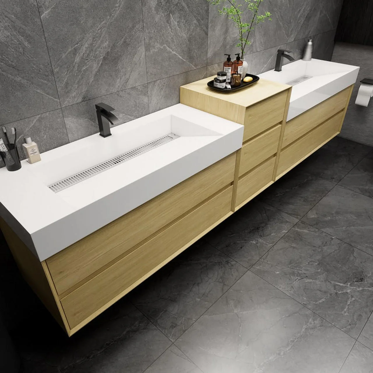 Maslow Floating Vanity (24"-104") 220 Maslow Floating Vanity (24"-104")
