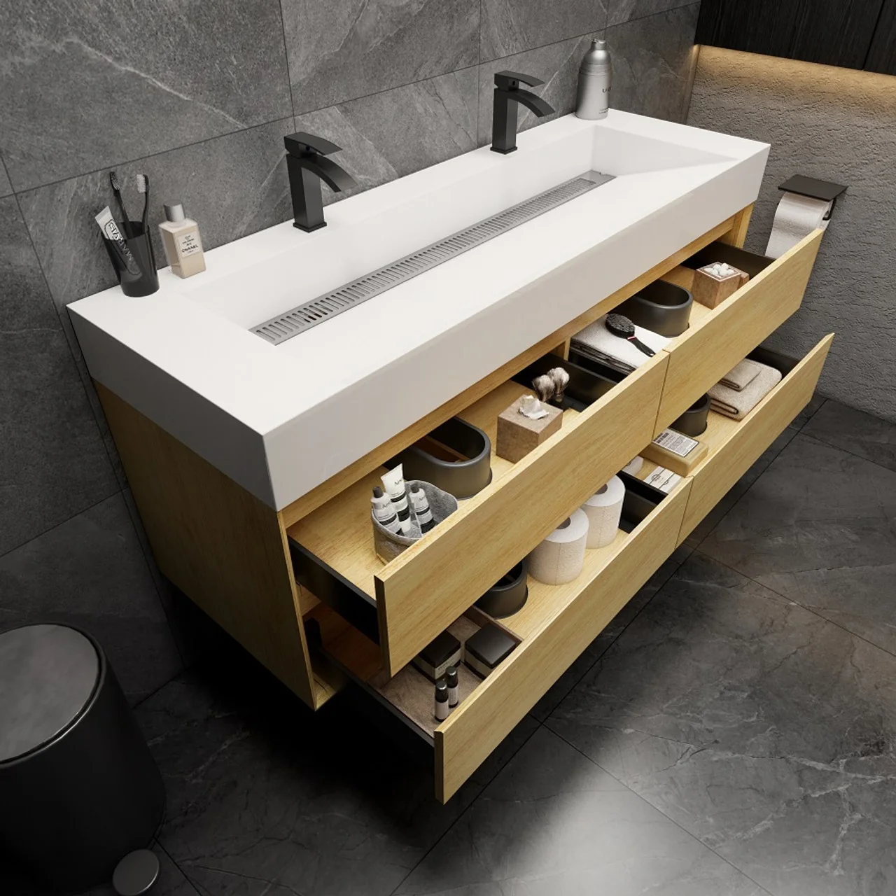 Maslow Floating Vanity (24"-104") 45 Maslow Floating Vanity (24"-104")