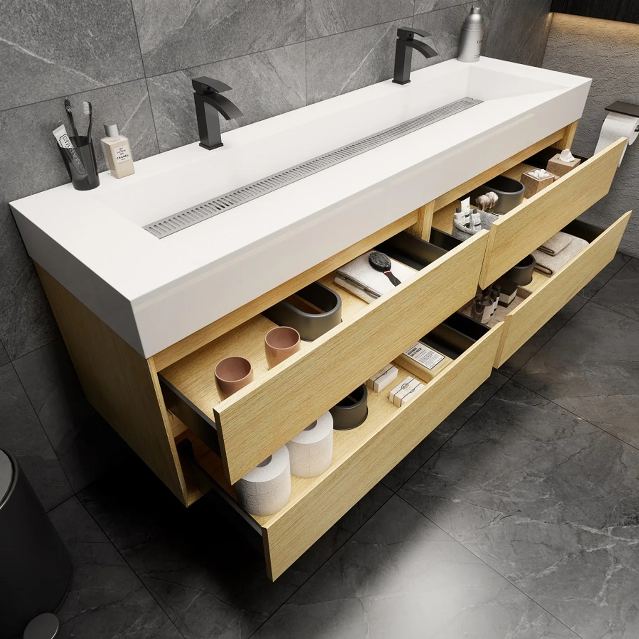 Maslow Floating Vanity (24"-104") 54 Maslow Floating Vanity (24"-104")