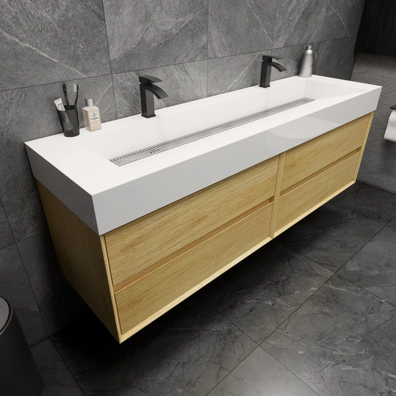Maslow Floating Vanity (24"-104") 55 Maslow Floating Vanity (24"-104")