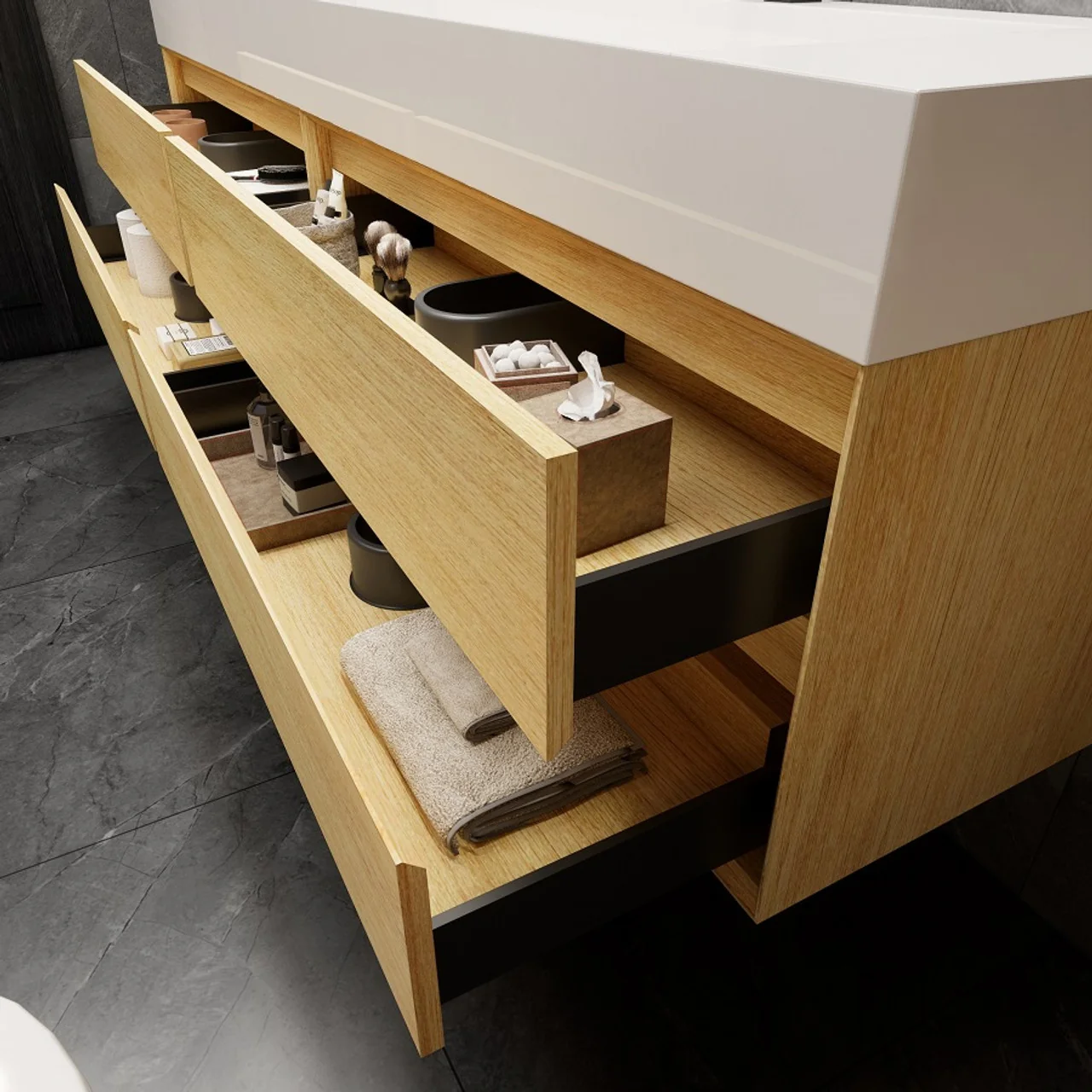 Maslow Floating Vanity (24"-104") 64 Maslow Floating Vanity (24"-104")