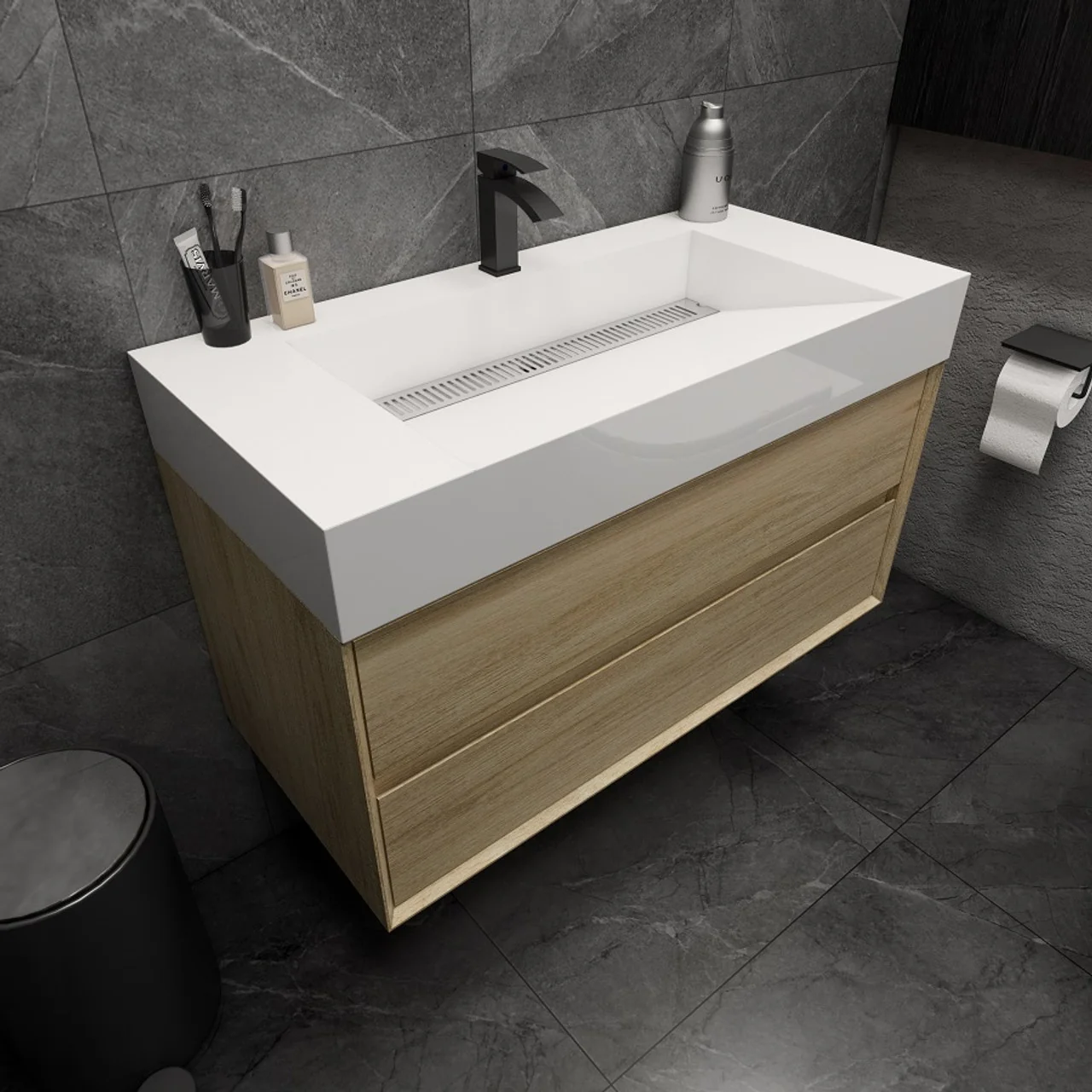 Maslow Floating Vanity (24"-104") 96 Maslow Floating Vanity (24"-104")