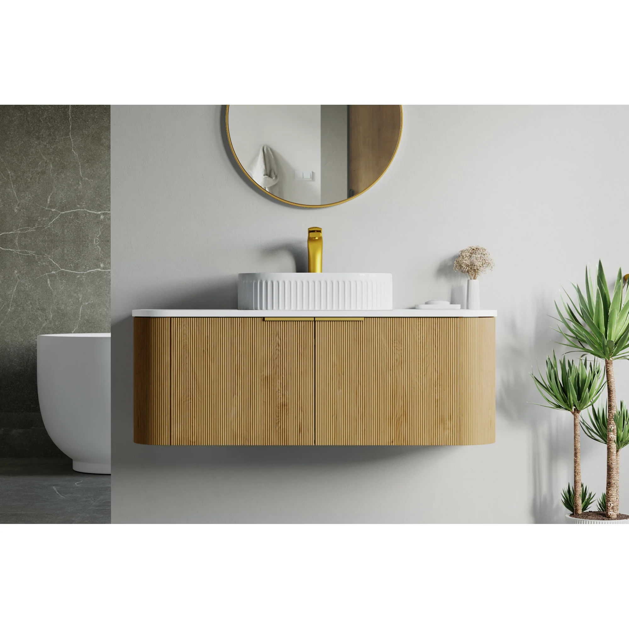 Bellezza Floating Vanity - Fluted (24"-60")