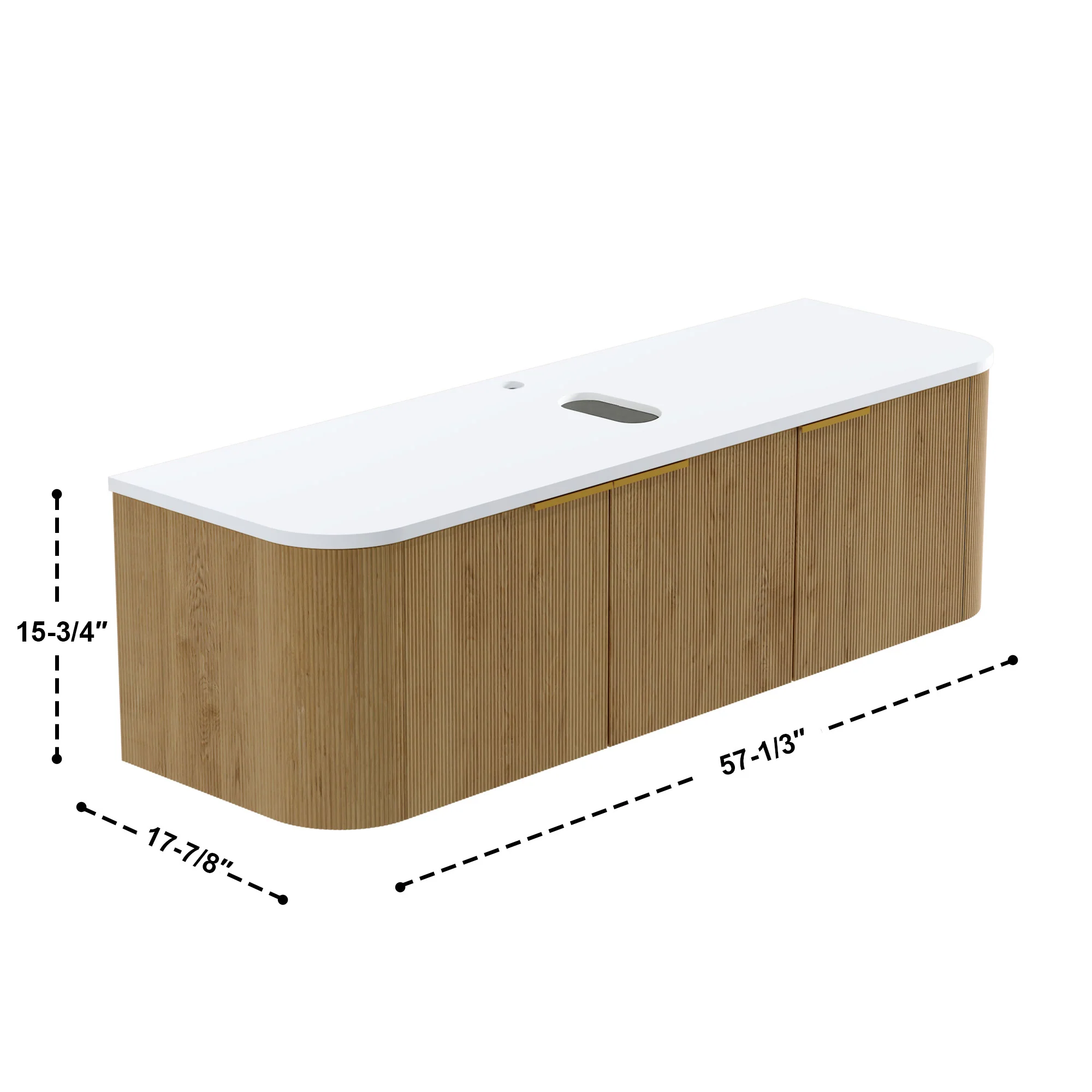 Bellezza Floating Vanity - Fluted (24"-60") 133 Bellezza Floating Vanity - Fluted (24"-60")