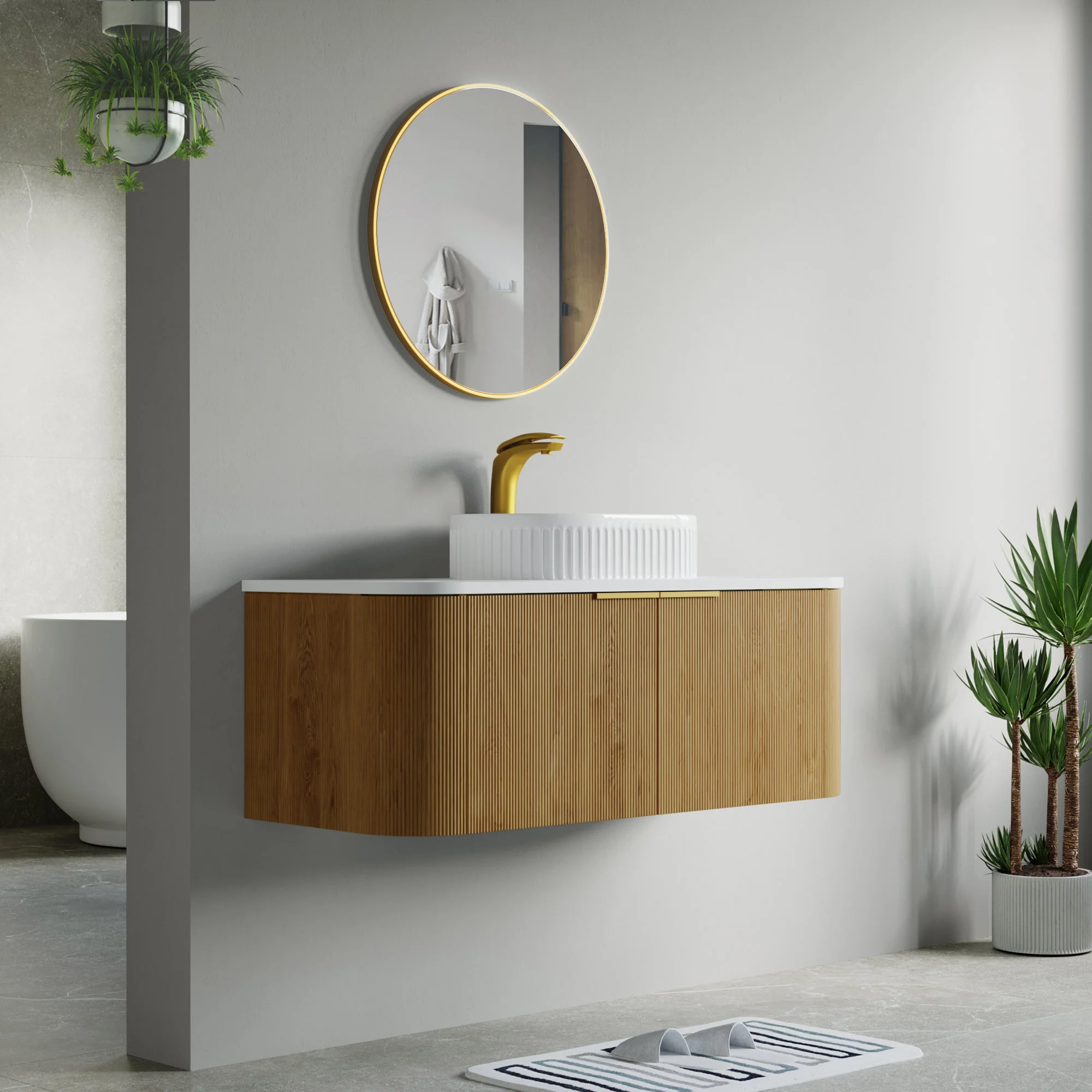 Bellezza Floating Vanity - Fluted (24"-60")