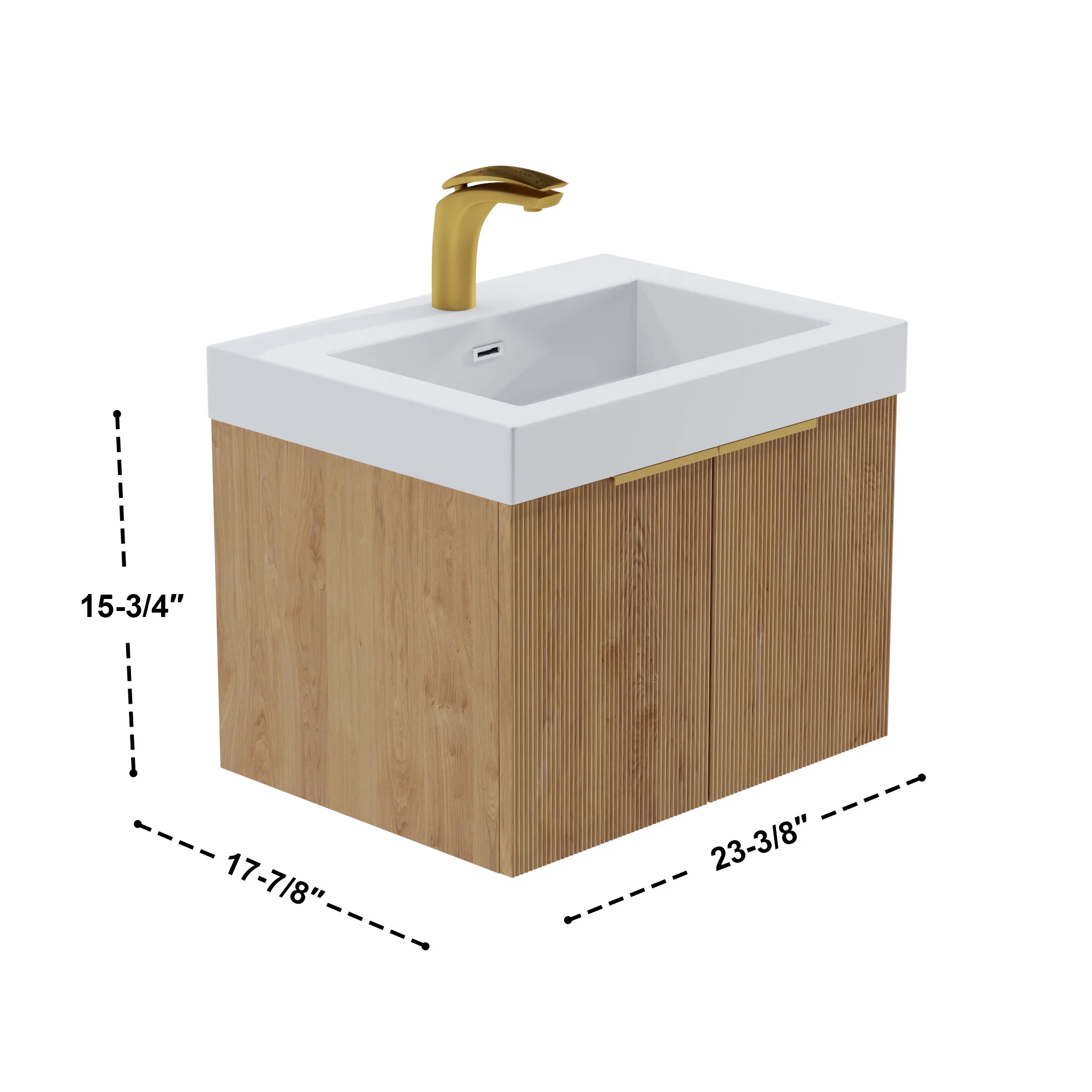 Bellezza Floating Vanity - Fluted (24"-60") 24 Bellezza Floating Vanity - Fluted (24"-60")