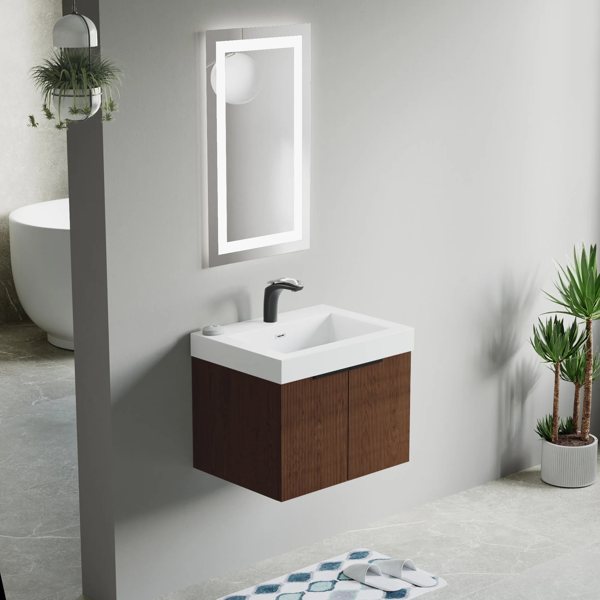 Bellezza Floating Vanity - Fluted (24"-60") 28 Bellezza Floating Vanity - Fluted (24"-60")