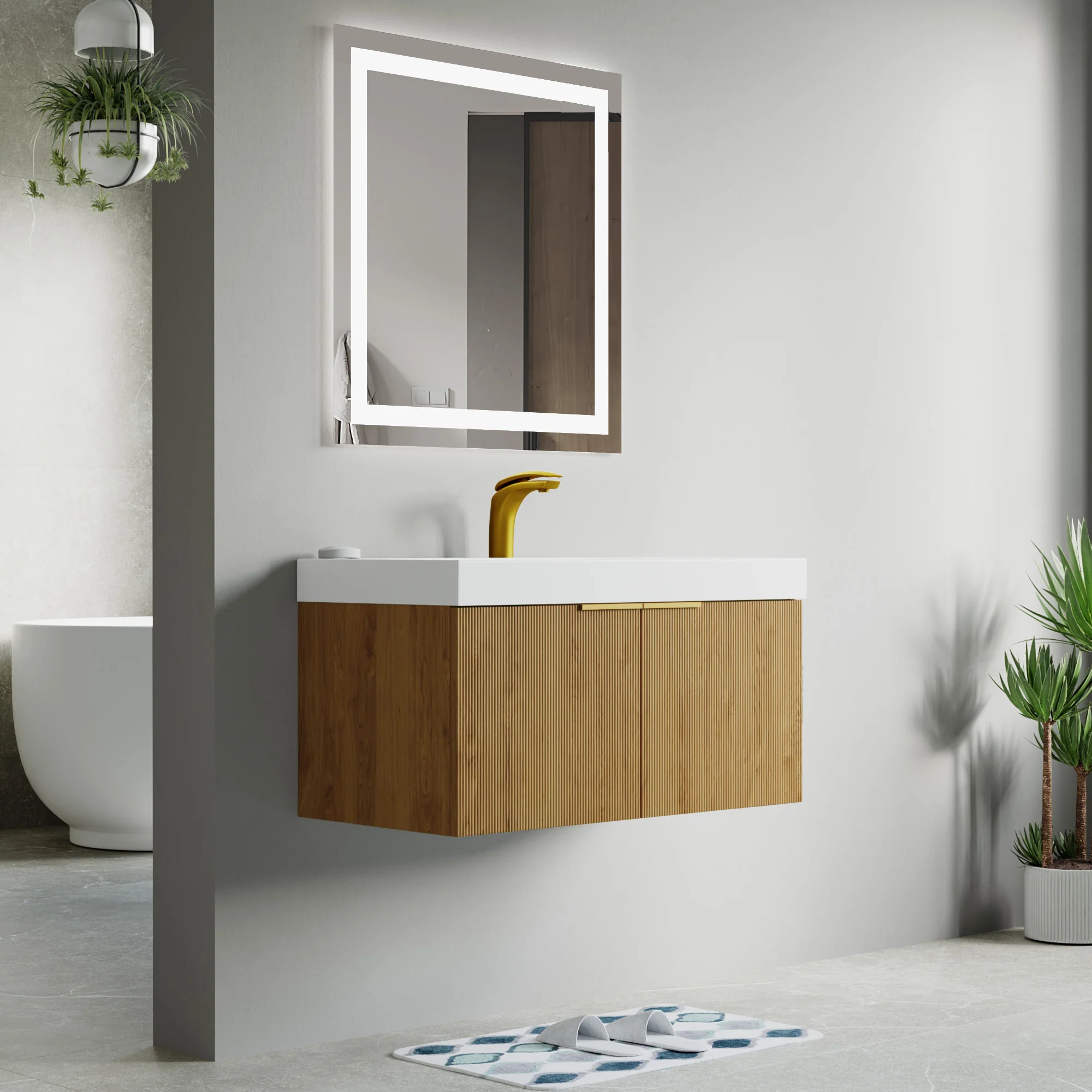 Bellezza Floating Vanity - Fluted (24"-60") 56 Bellezza Floating Vanity - Fluted (24"-60")
